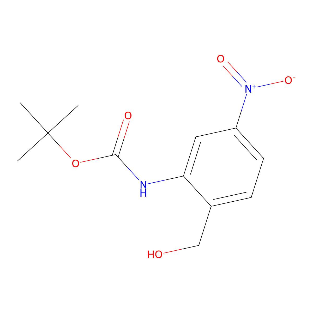 tert-butyl N-[2-(hydroxymethyl)-5-nitrophenyl]carbamate molecular structure, CAS 2354090-11-0