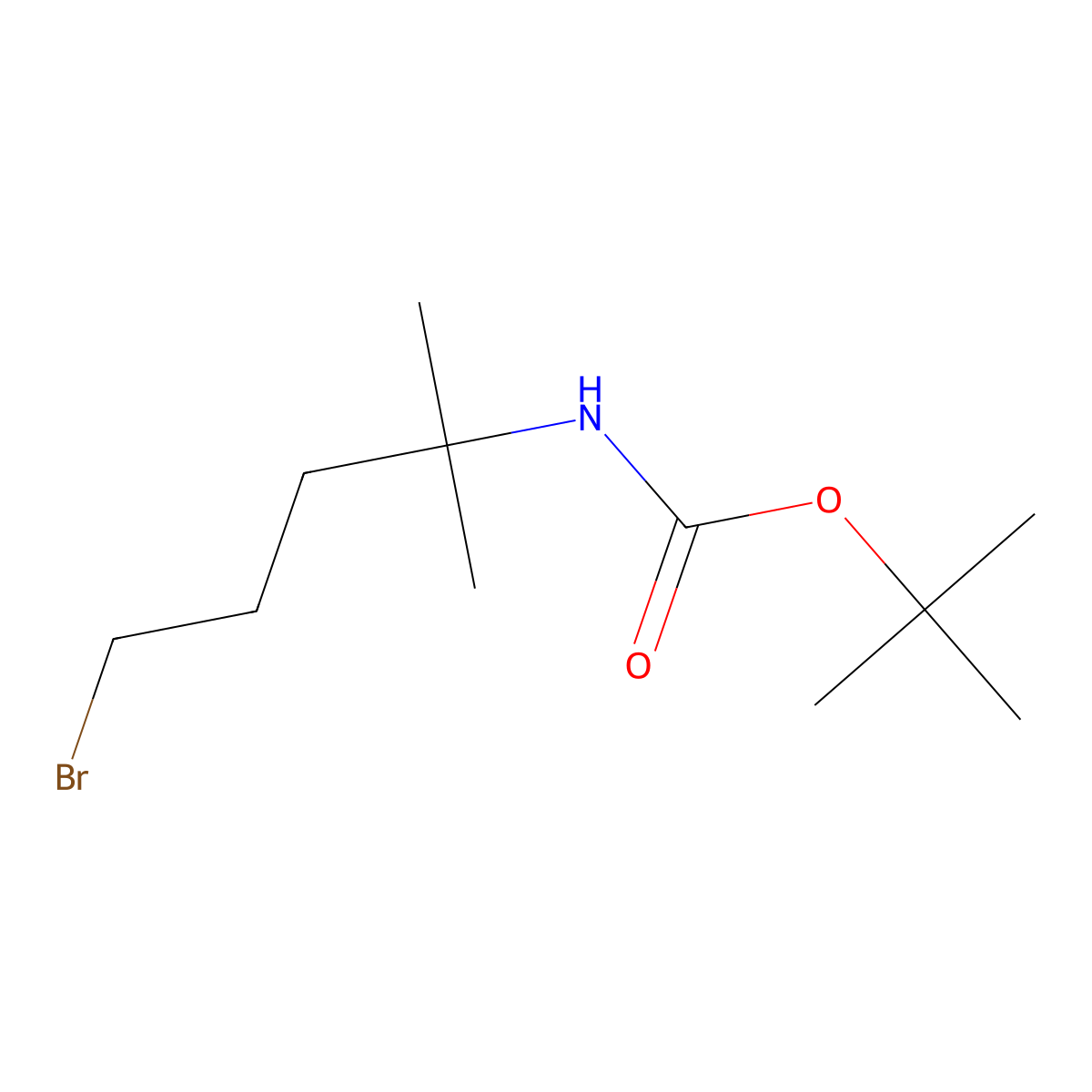 tert-butyl N-(5-bromo-2-methylpentan-2-yl)carbamate molecular structure, CAS 2354094-36-1