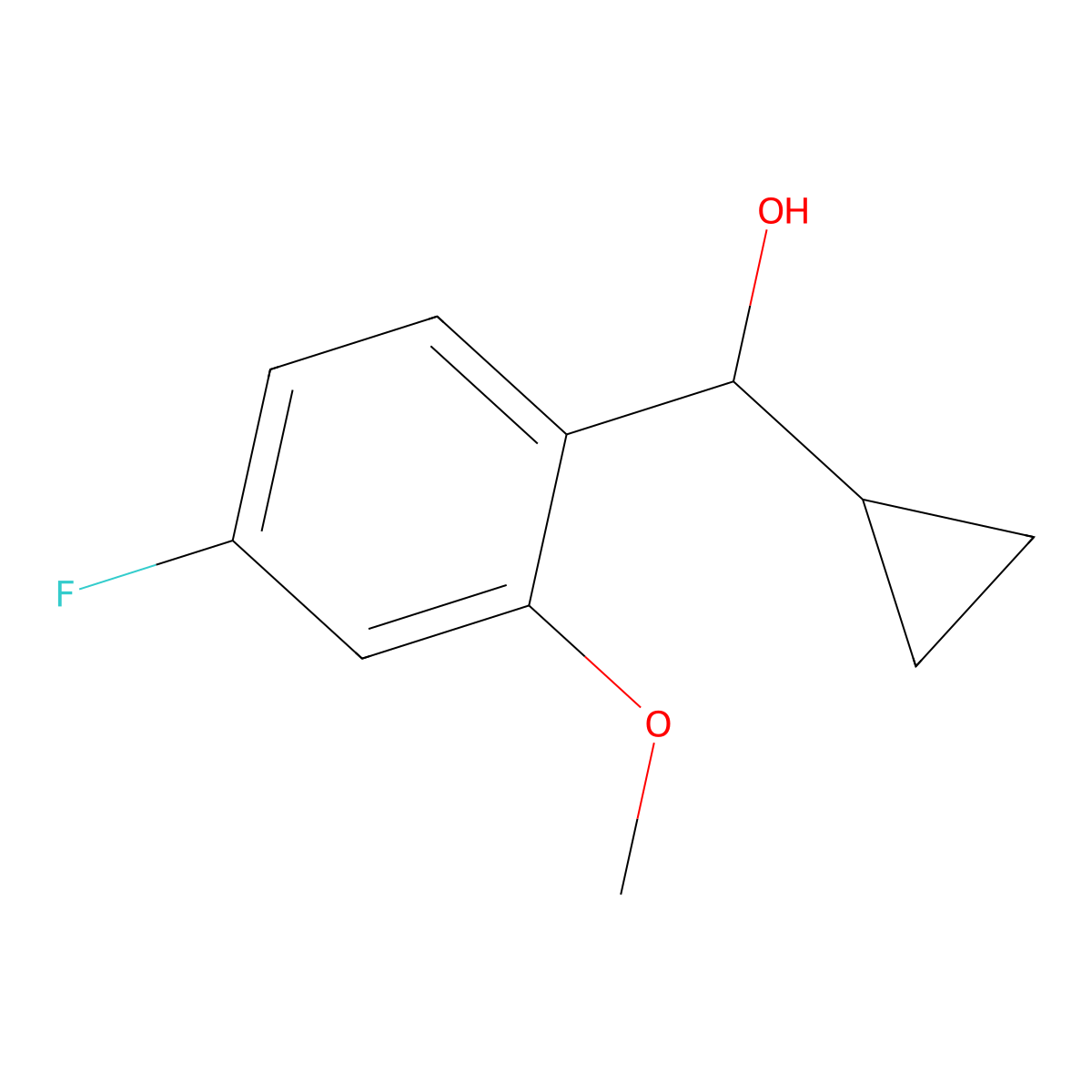 alpha-Cyclopropyl-4-fluoro-2-methoxybenZenemethanol molecular structure, CAS 2354095-16-0
