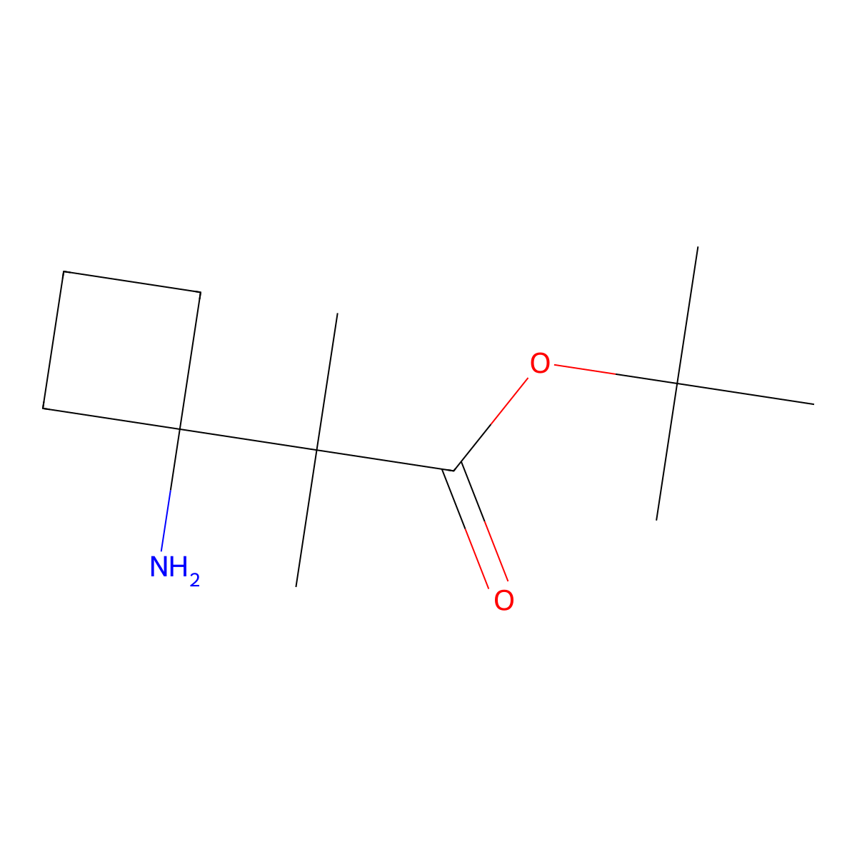Tert-butyl 2-(1-aminocyclobutyl)-2-methylpropanoate molecular structure, CAS 2354099-38-8