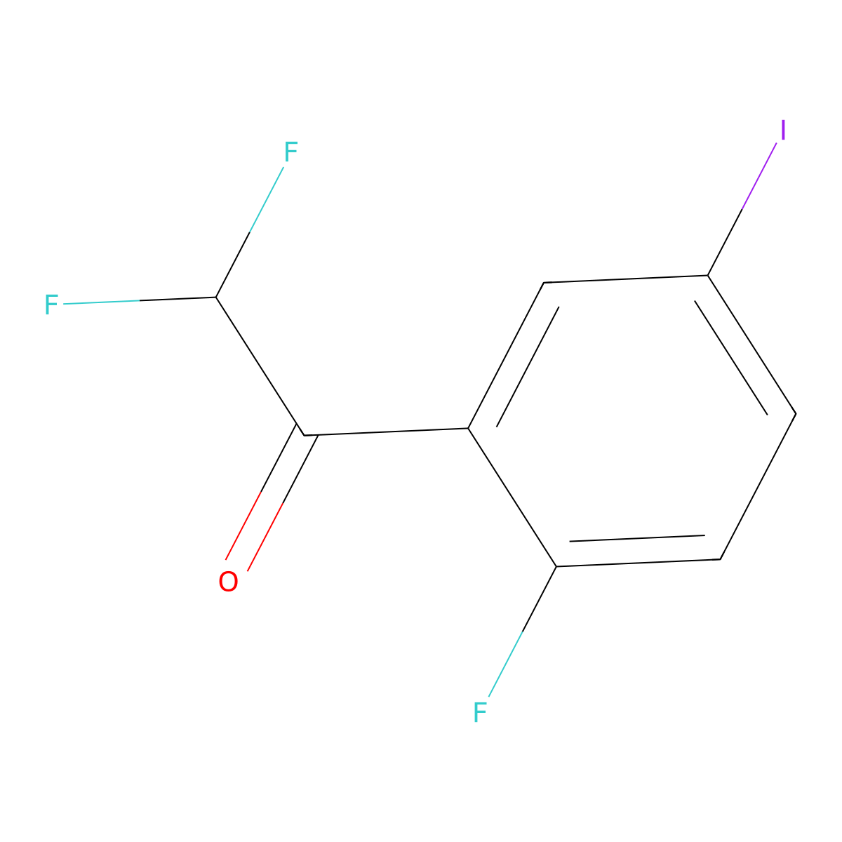 2,2-Difluoro-1-(2-fluoro-5-iodophenyl)ethanone molecular structure, CAS 2354099-49-1