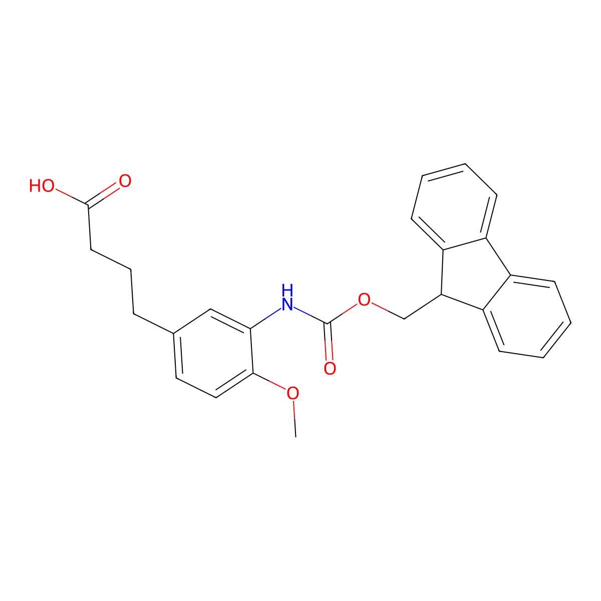 4-[3-({[(9H-fluoren-9-yl)methoxy]carbonyl}amino)-4-methoxyphenyl]butanoic acid molecular structure, CAS 2354099-90-2