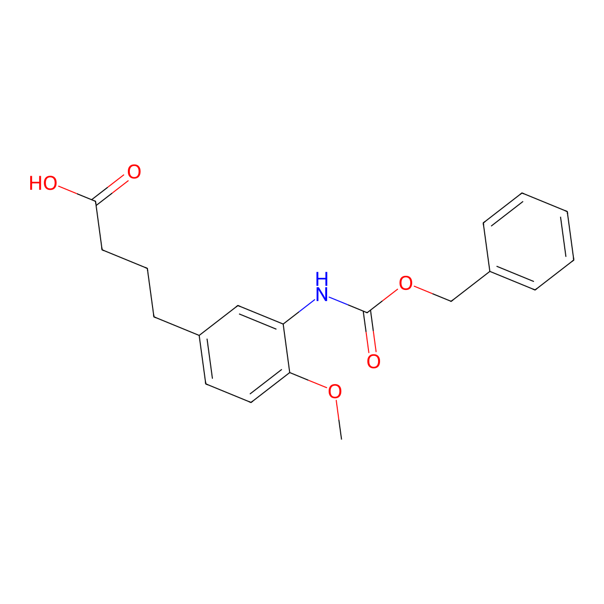 4-(3-{[(Benzyloxy)carbonyl]amino}-4-methoxyphenyl)butanoic acid molecular structure, CAS 2354101-18-9