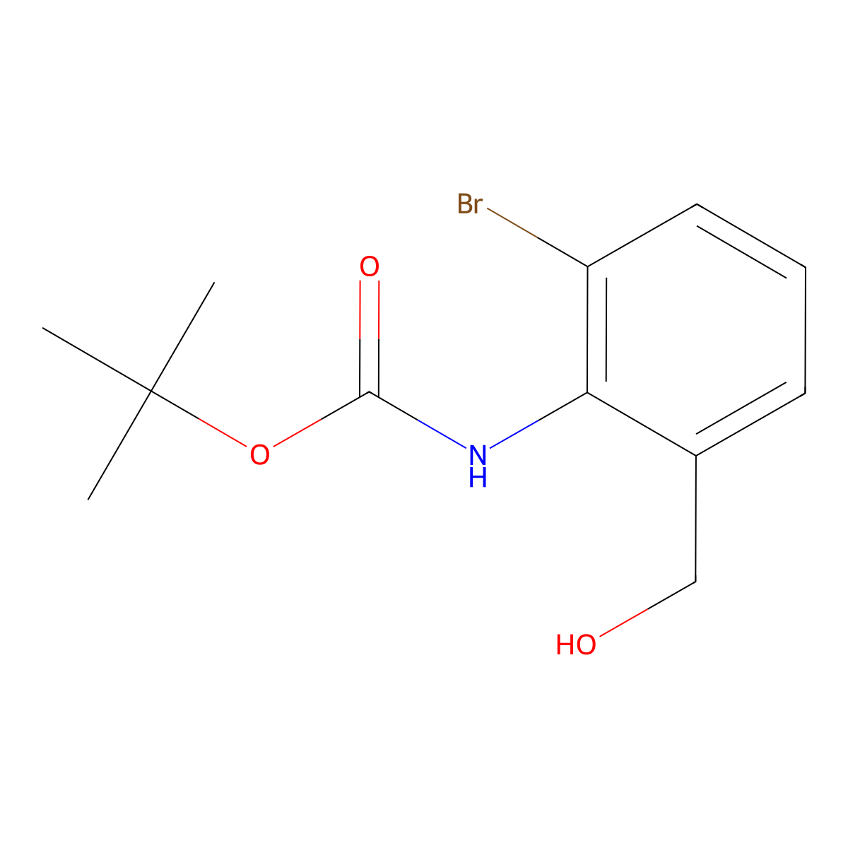 tert-butyl N-[2-bromo-6-(hydroxymethyl)phenyl]carbamate molecular structure, CAS 2354107-57-4