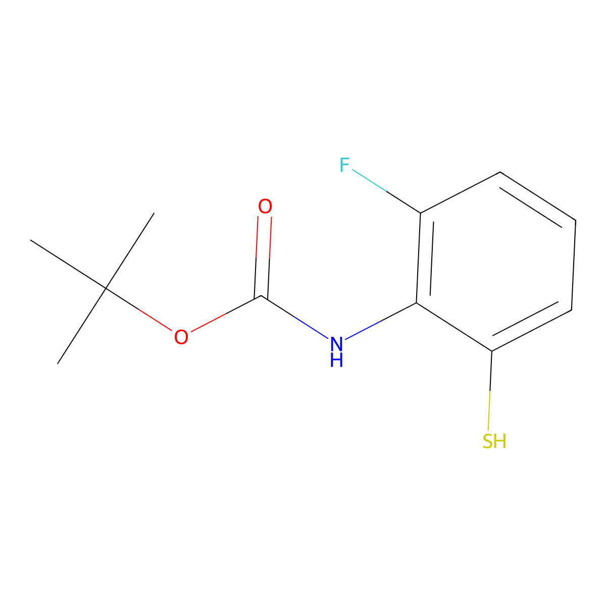 tert-butyl N-(2-fluoro-6-sulfanylphenyl)carbamate molecular structure, CAS 2354111-90-1