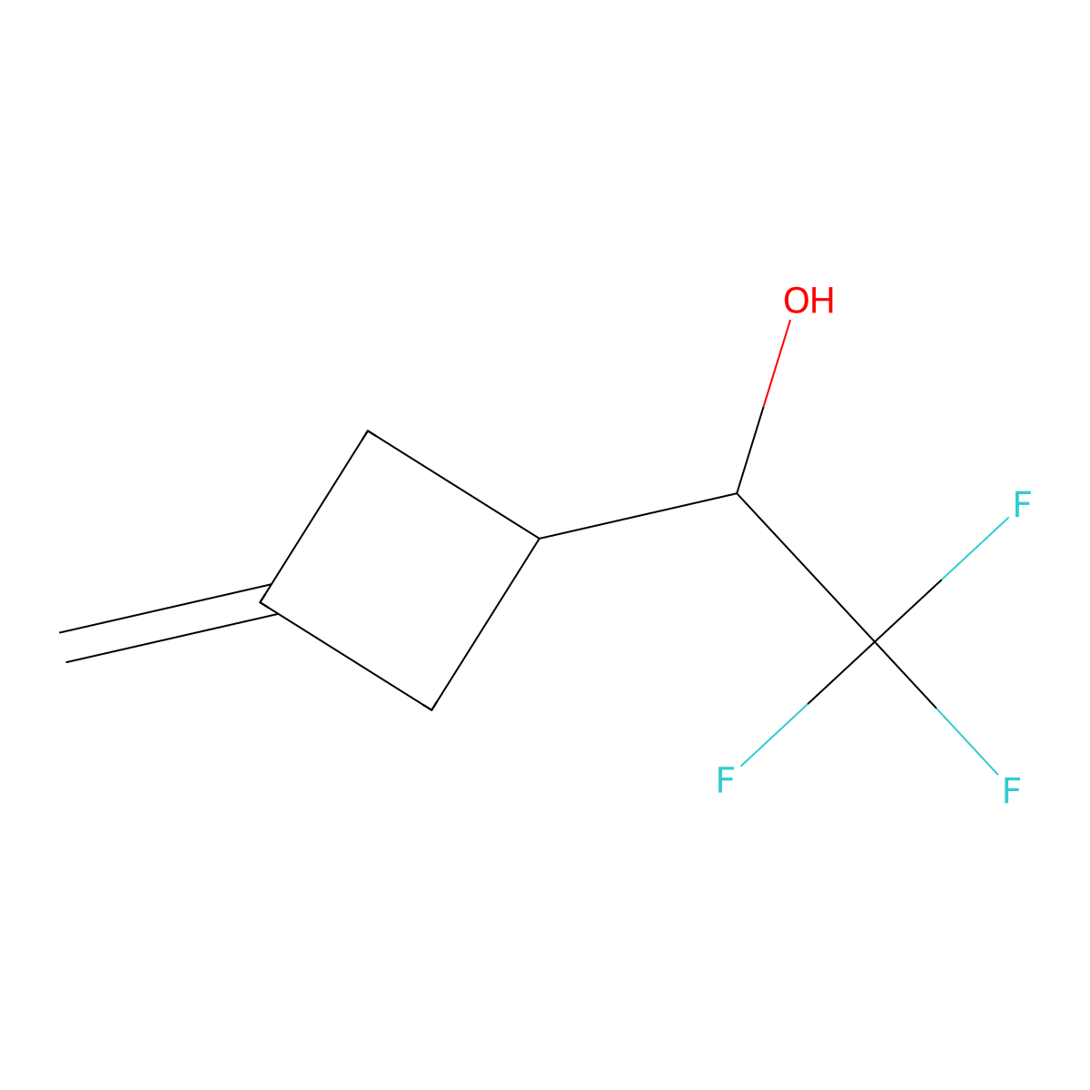2,2,2-Trifluoro-1-(3-methylidenecyclobutyl)ethan-1-ol molecular structure, CAS 2354124-28-8