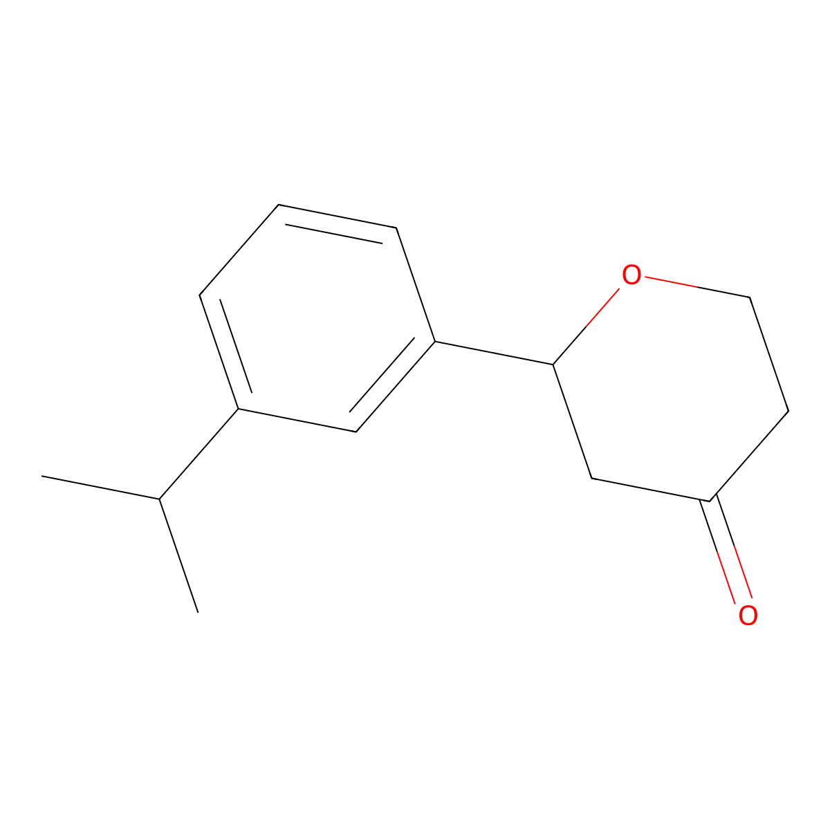 2-(3-isopropylphenyl)tetrahydro-4H-pyran-4-one molecular structure, CAS 2354155-88-5