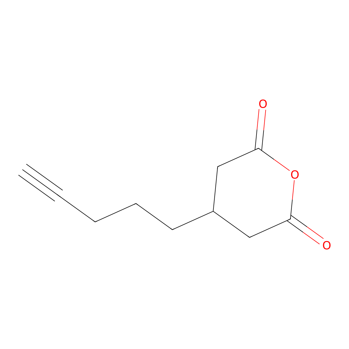 4-(Pent-4-yn-1-yl)oxane-2,6-dione molecular structure, CAS 2354158-02-2
