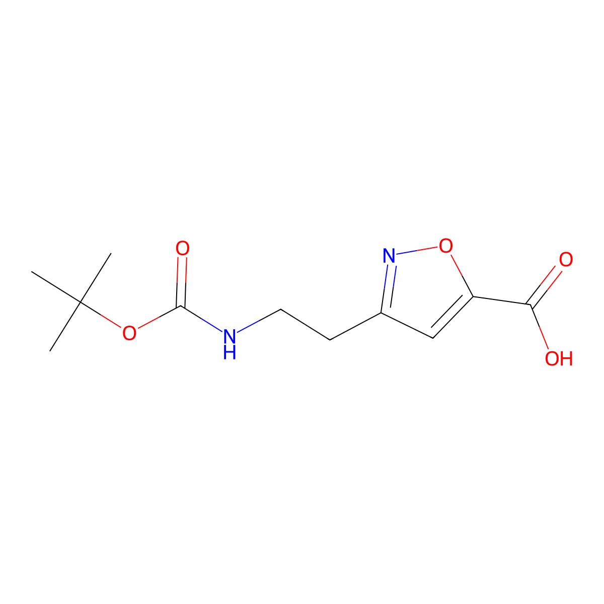 3-(2-{[(Tert-butoxy)carbonyl]amino}ethyl)-1,2-oxazole-5-carboxylic acid molecular structure, CAS 2354161-64-9