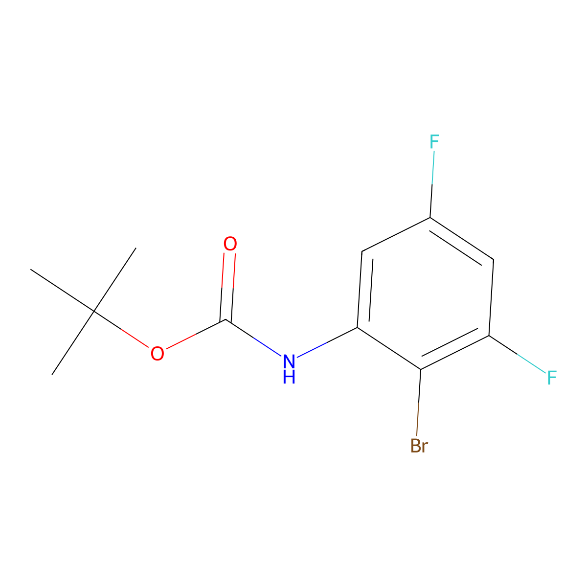 tert-butyl N-(2-bromo-3,5-difluorophenyl)carbamate molecular structure, CAS 2354167-62-5