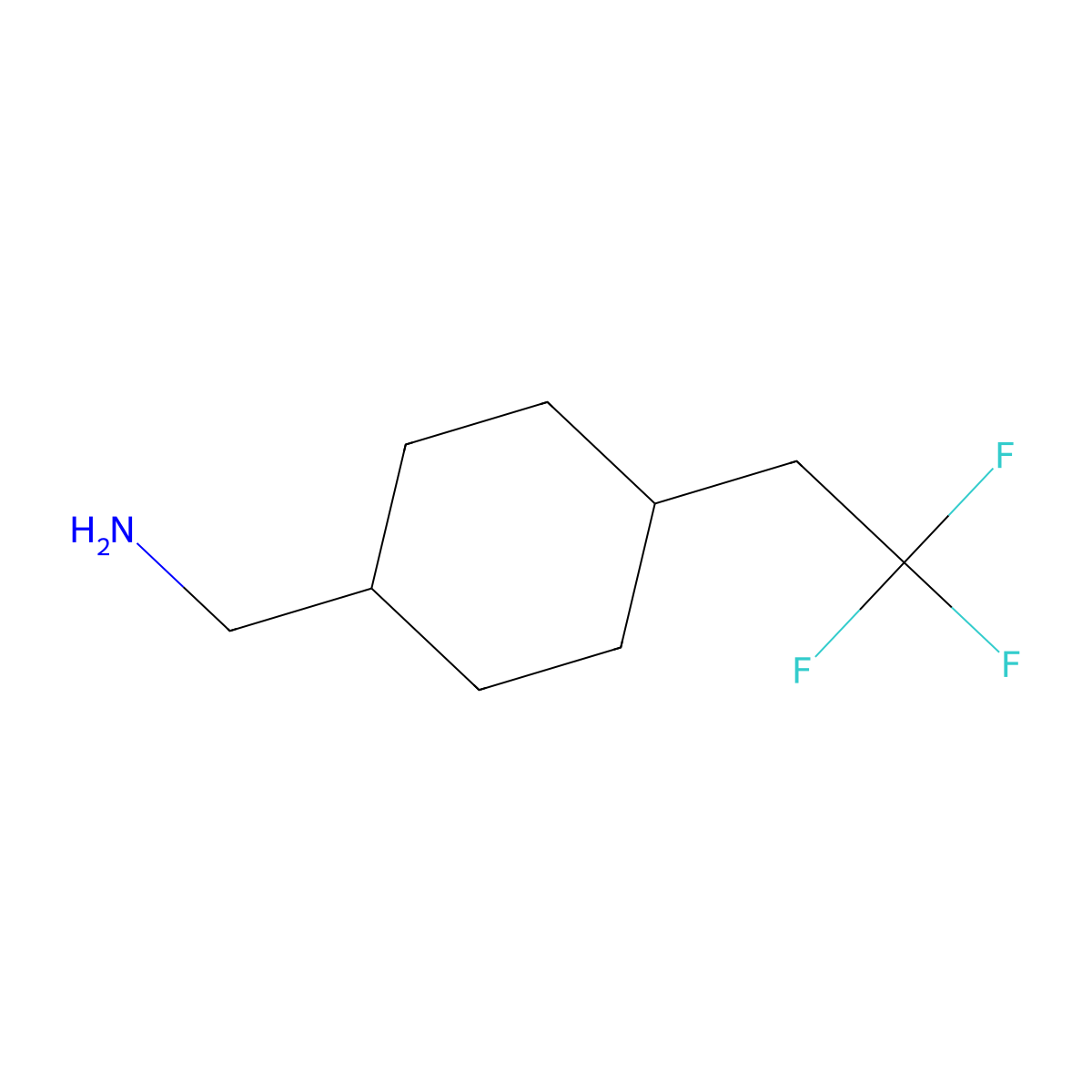 1-[4-(2,2,2-Trifluoroethyl)cyclohexyl]methanamine molecular structure, CAS 2354167-82-9