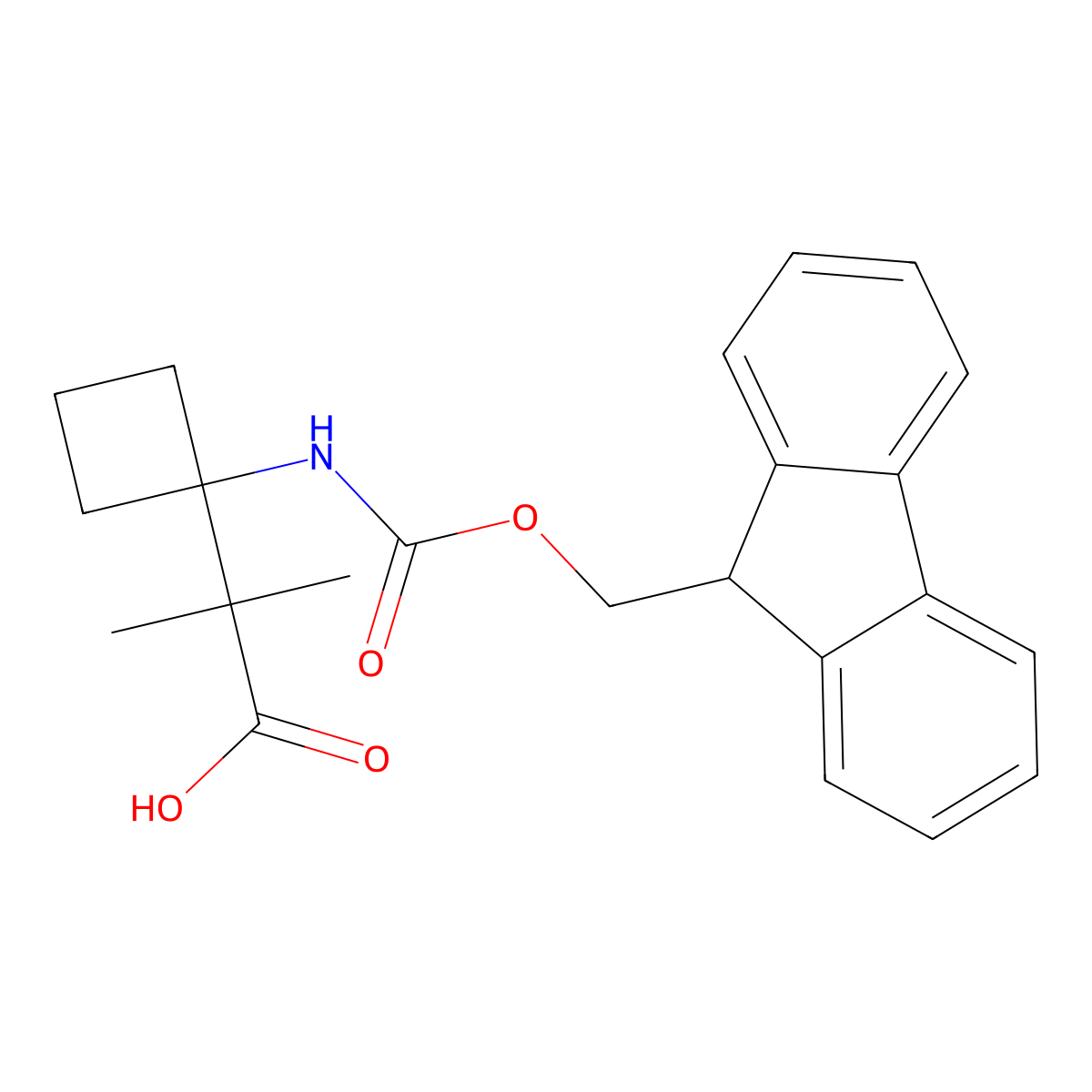 2-[1-({[(9H-fluoren-9-yl)methoxy]carbonyl}amino)cyclobutyl]-2-methylpropanoic acid molecular structure, CAS 2354171-85-8