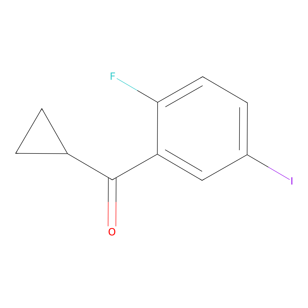 Cyclopropyl(2-fluoro-5-iodophenyl)methanone molecular structure, CAS 2354182-61-7