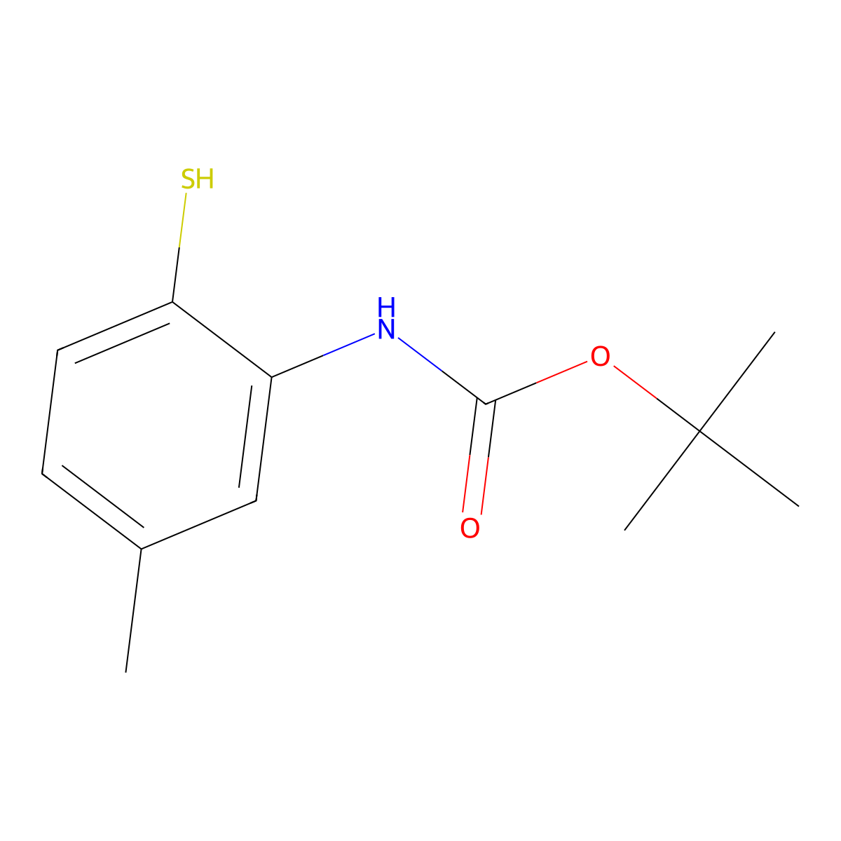 tert-butyl N-(5-methyl-2-sulfanylphenyl)carbamate molecular structure, CAS 2354189-18-5