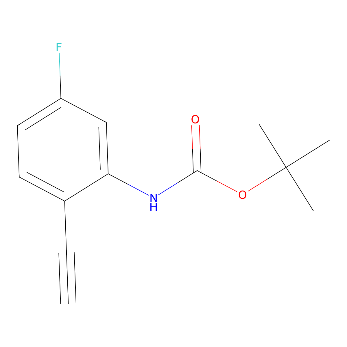 tert-butyl N-(2-ethynyl-5-fluorophenyl)carbamate molecular structure, CAS 2354203-12-4