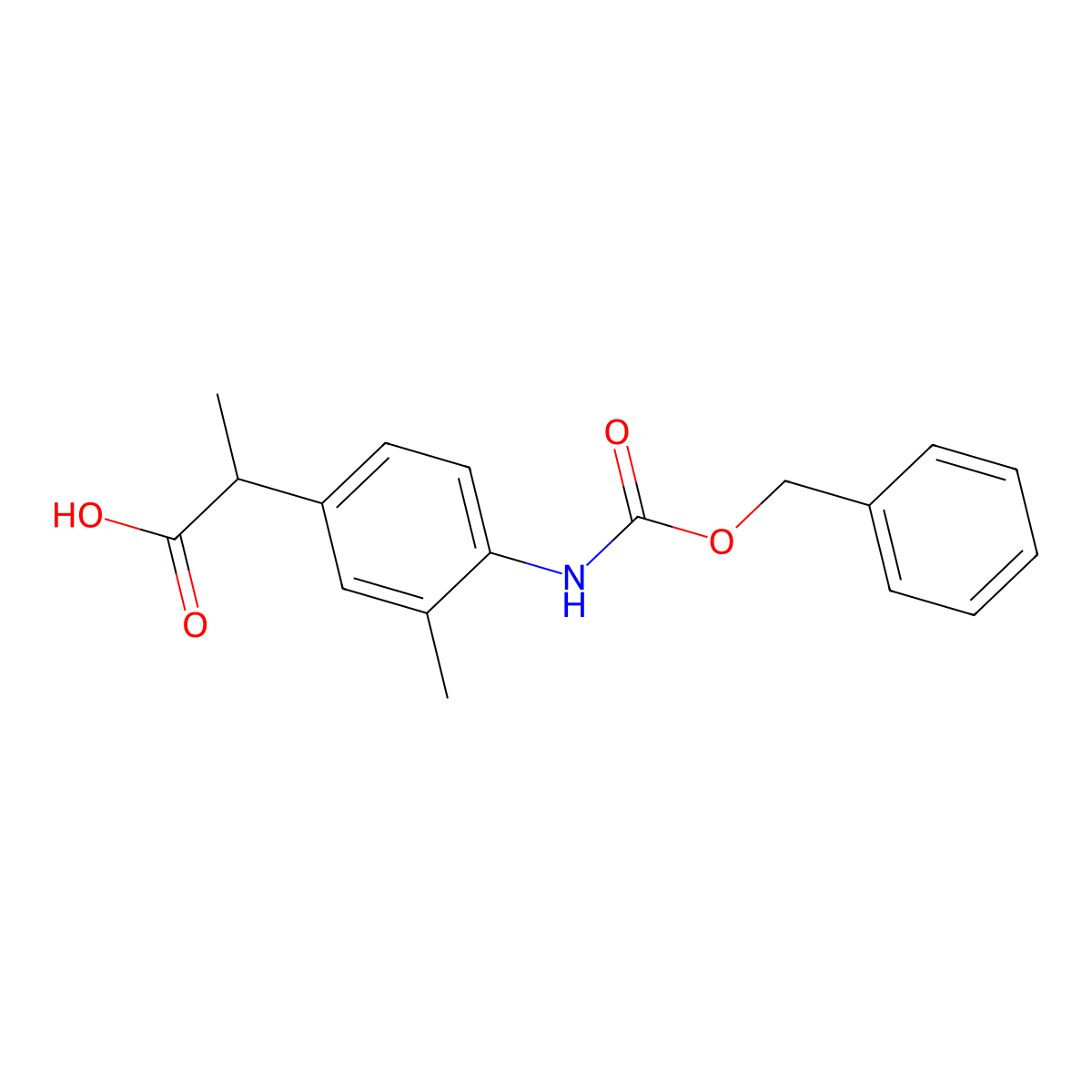 2-(4-{[(Benzyloxy)carbonyl]amino}-3-methylphenyl)propanoic acid molecular structure, CAS 2354204-22-9