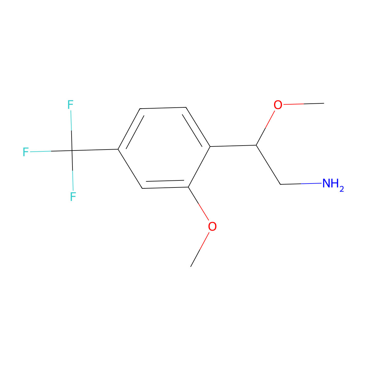 2-Methoxy-2-[2-methoxy-4-(trifluoromethyl)phenyl]ethan-1-amine molecular structure, CAS 2354214-59-6