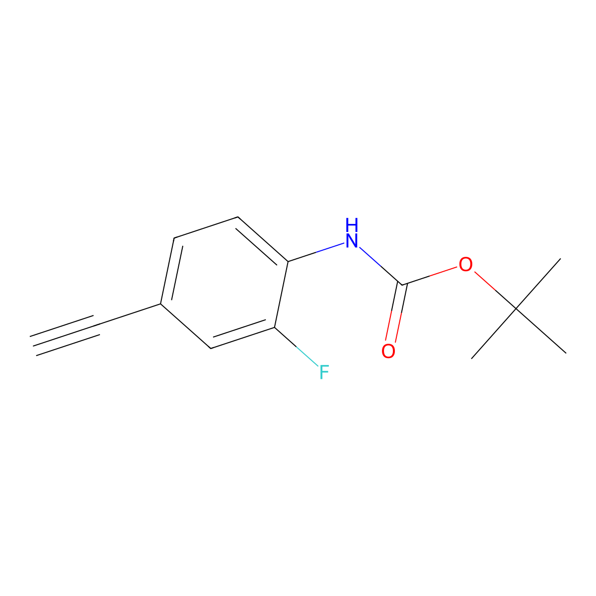 tert-butyl N-(4-ethynyl-2-fluorophenyl)carbamate molecular structure, CAS 2354216-76-3