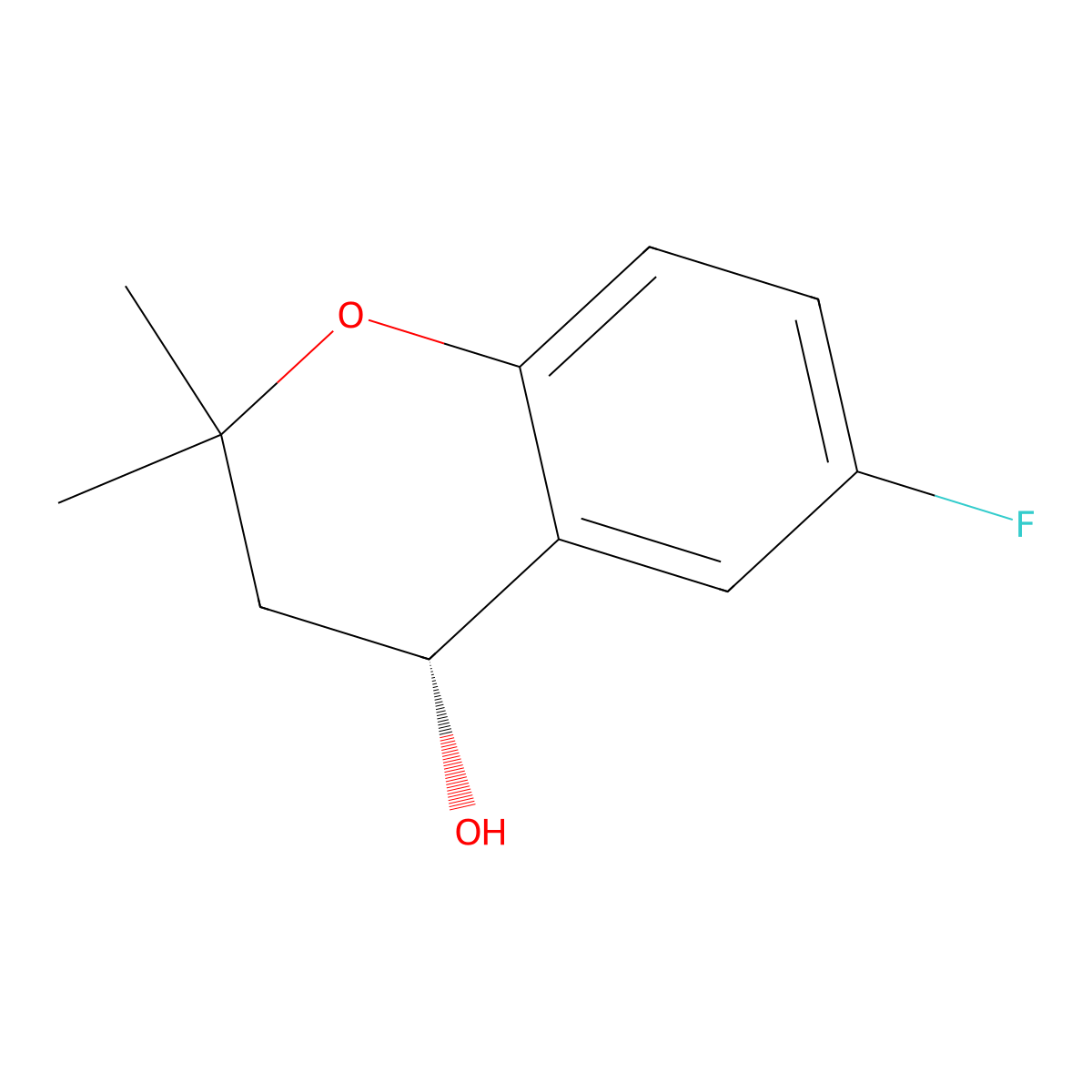(4R)-6-fluoro-2,2-dimethyl-3,4-dihydro-2H-1-benzopyran-4-ol molecular structure, CAS 235422-96-5
