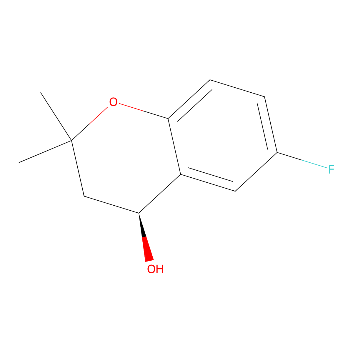 (s)-6-Fluoro-2,2-dimethylchroman-4-ol molecular structure, CAS 235422-97-6