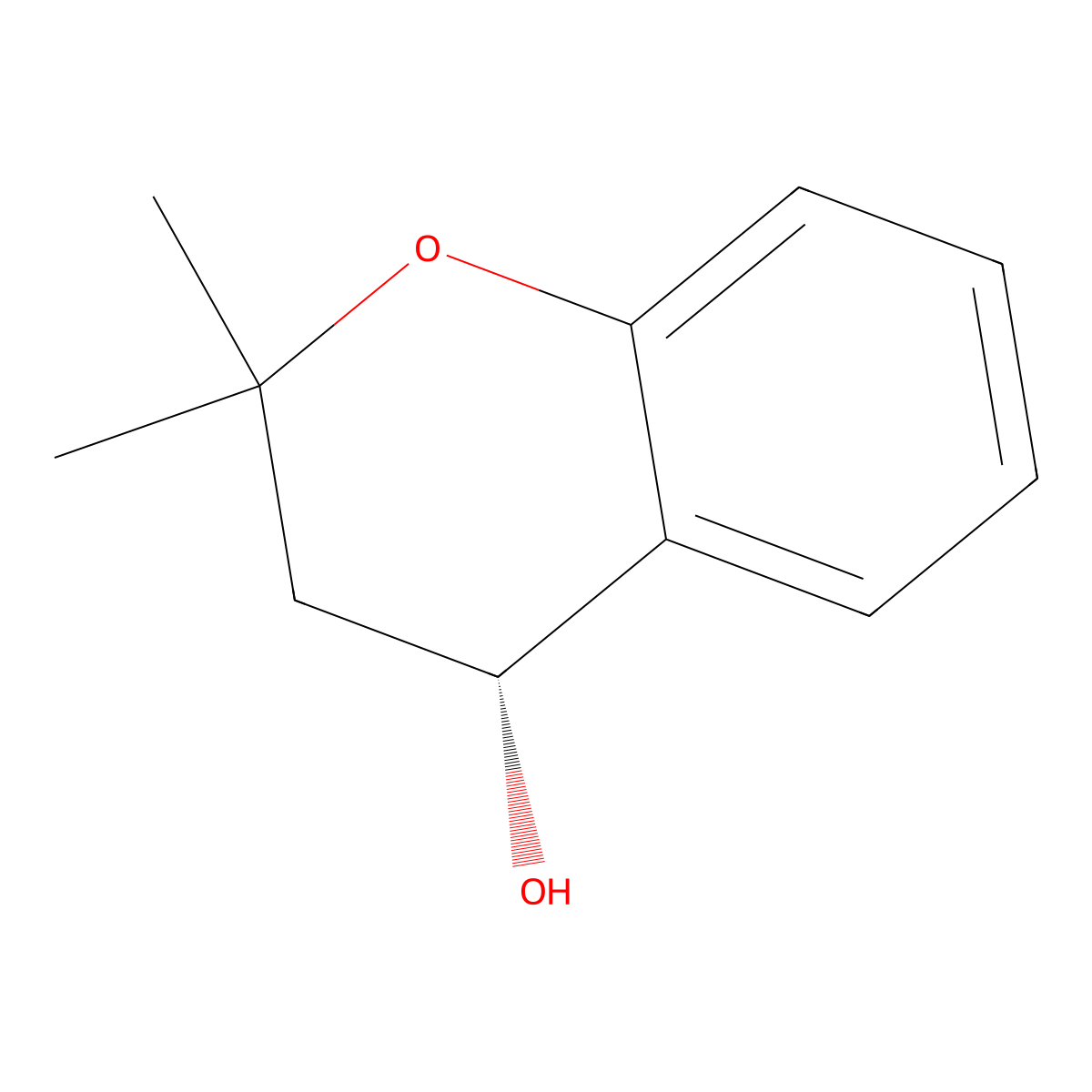 2H-1-Benzopyran-4-ol, 3,4-dihydro-2,2-dimethyl-, (4R)- molecular structure, CAS 235422-98-7