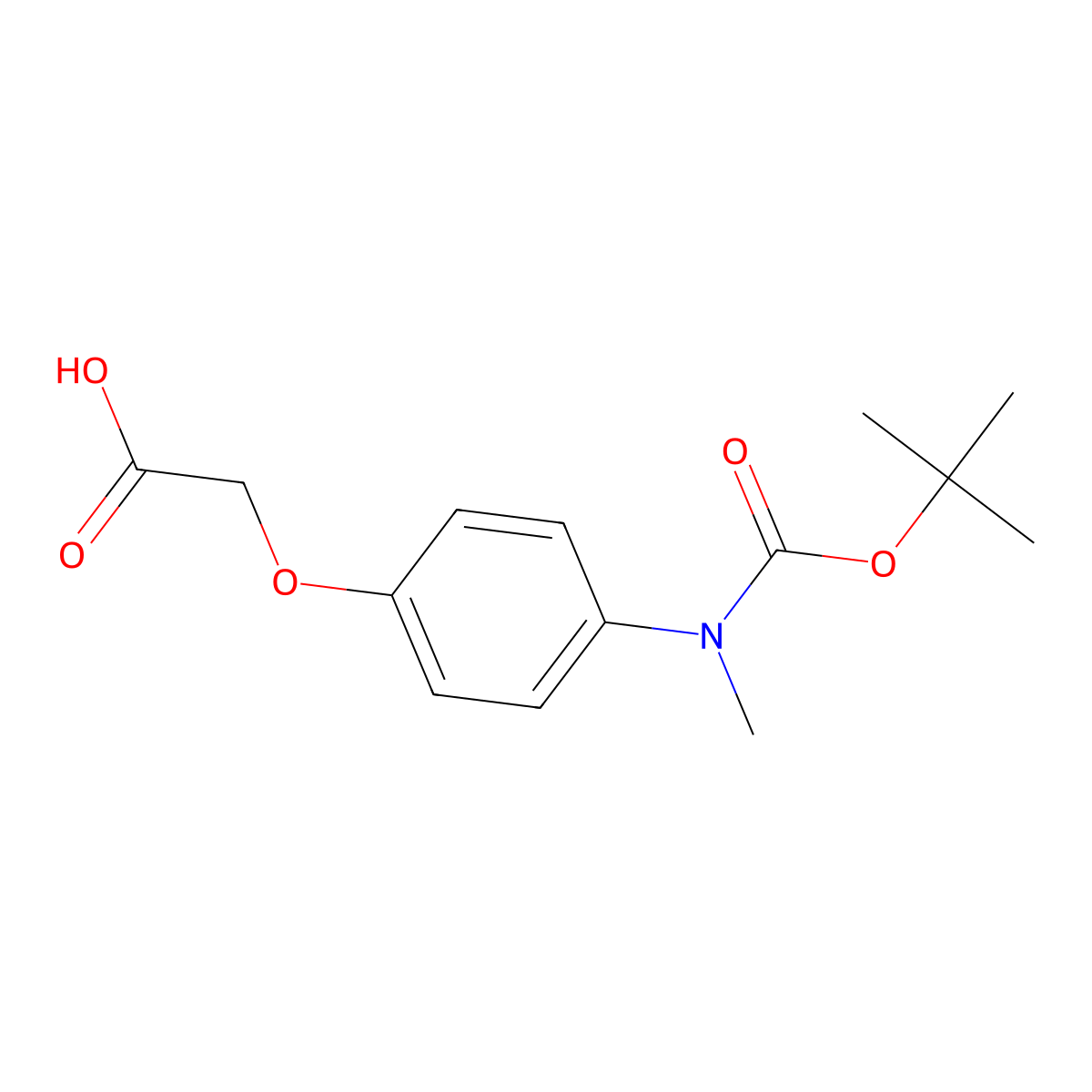2-(4-{[(Tert-butoxy)carbonyl](methyl)amino}phenoxy)acetic acid molecular structure, CAS 2354247-74-6