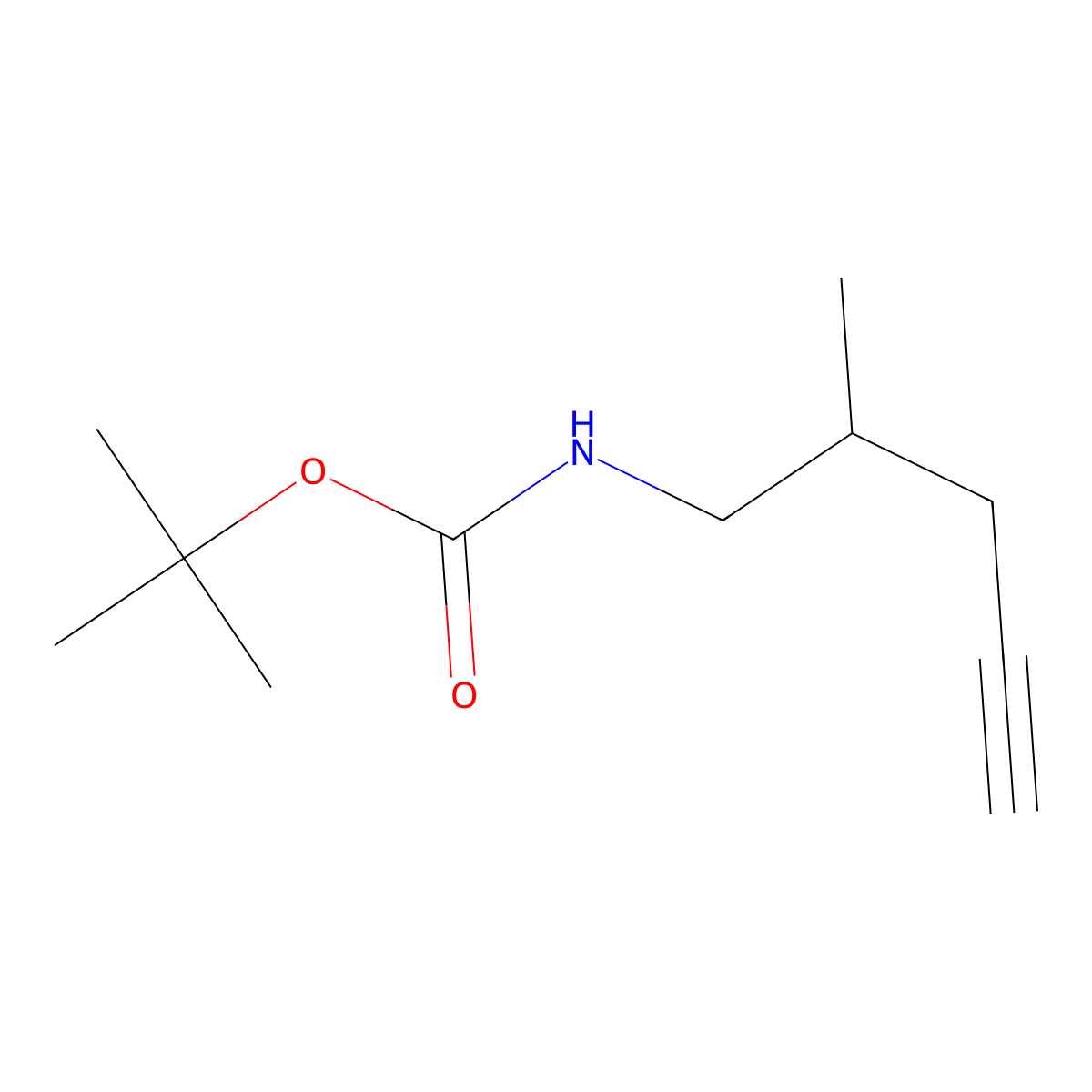 tert-butyl N-(2-methylpent-4-yn-1-yl)carbamate molecular structure, CAS 2354275-29-7