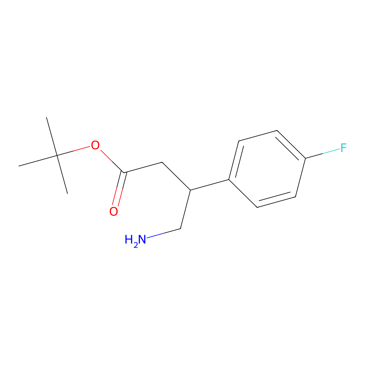 Tert-butyl 4-amino-3-(4-fluorophenyl)butanoate molecular structure, CAS 2354277-90-8