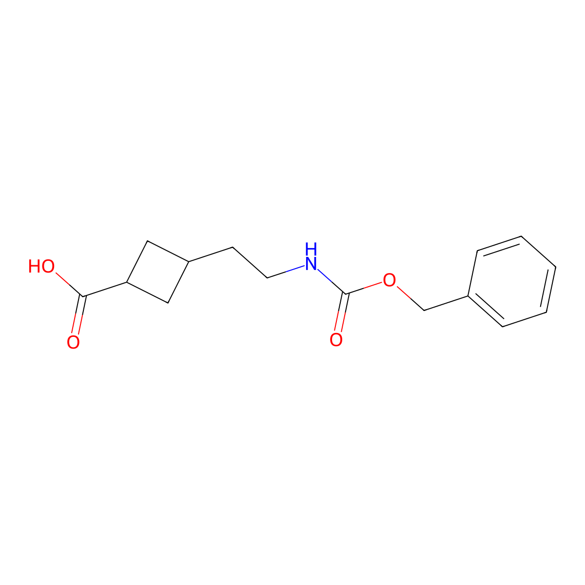 3-(2-{[(Benzyloxy)carbonyl]amino}ethyl)cyclobutane-1-carboxylic acid molecular structure, CAS 2354281-91-5