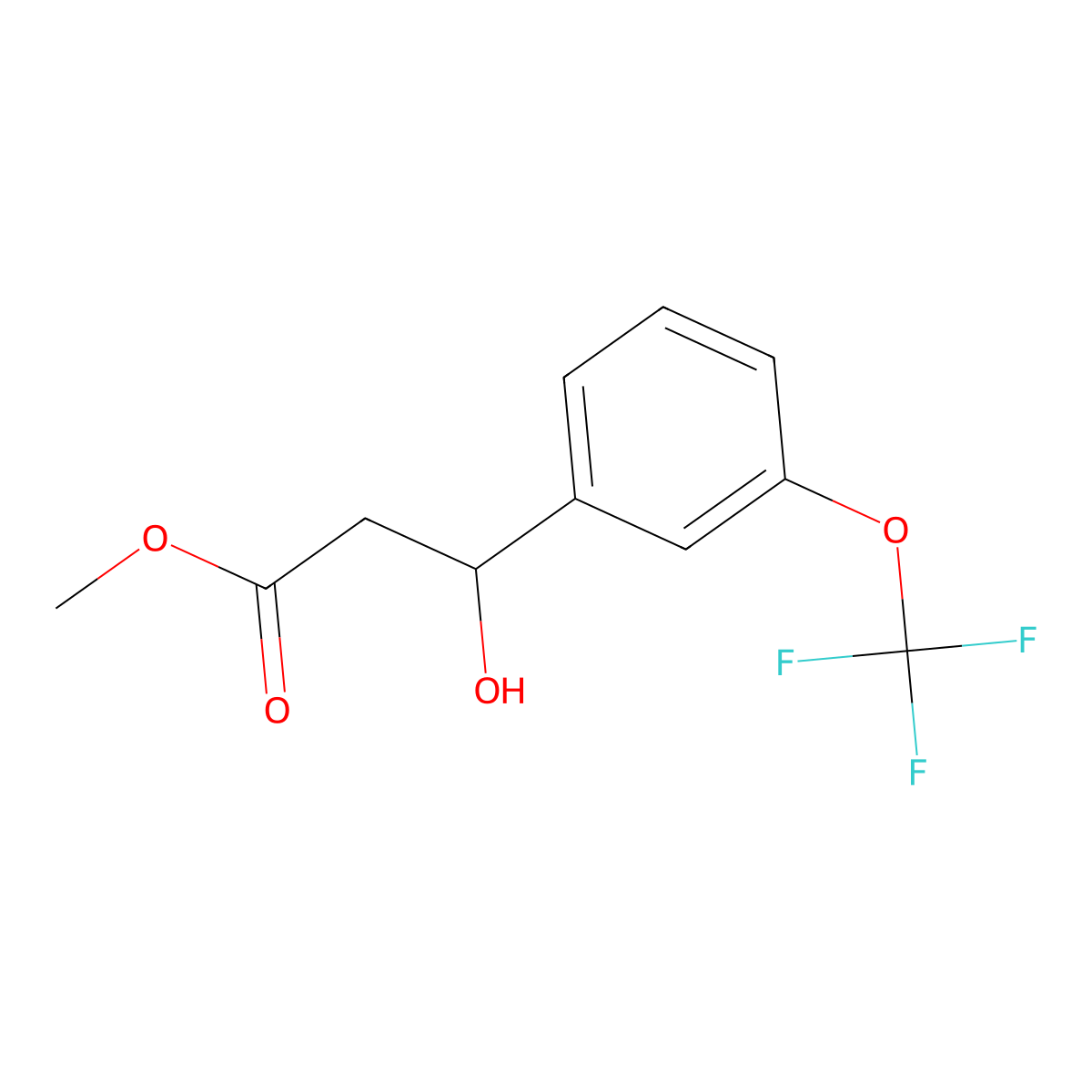 Methyl beta-hydroxy-3-(trifluoromethoxy)benzenepropanoate molecular structure, CAS 2354282-53-2