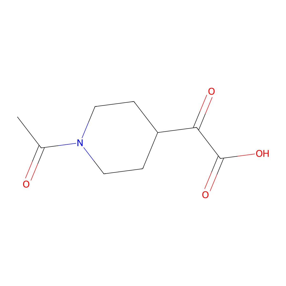 2-(1-Acetylpiperidin-4-yl)-2-oxoacetic acid molecular structure, CAS 2354292-15-0