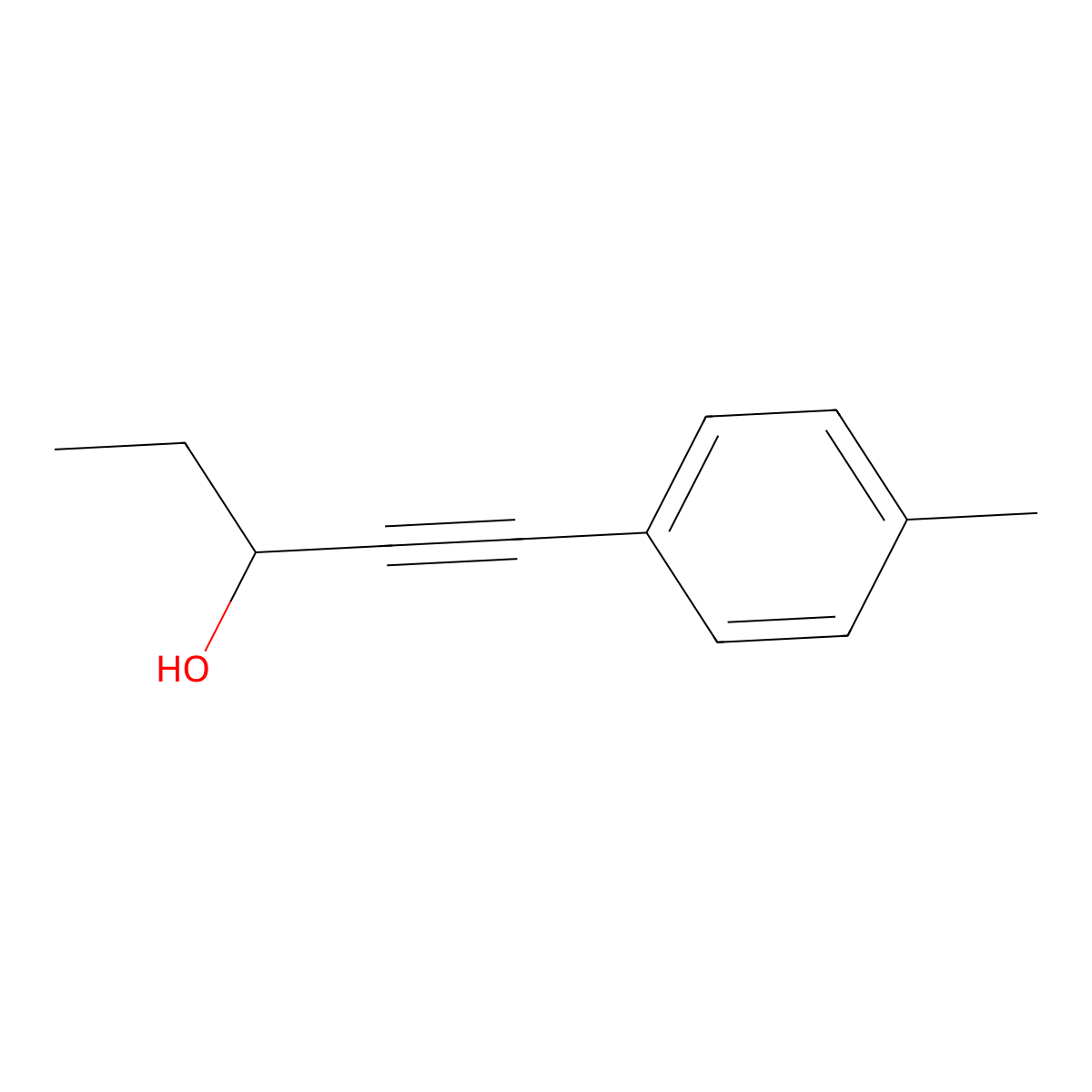 1-(4-Methylphenyl)-1-pentyn-3-ol molecular structure, CAS 235431-05-7