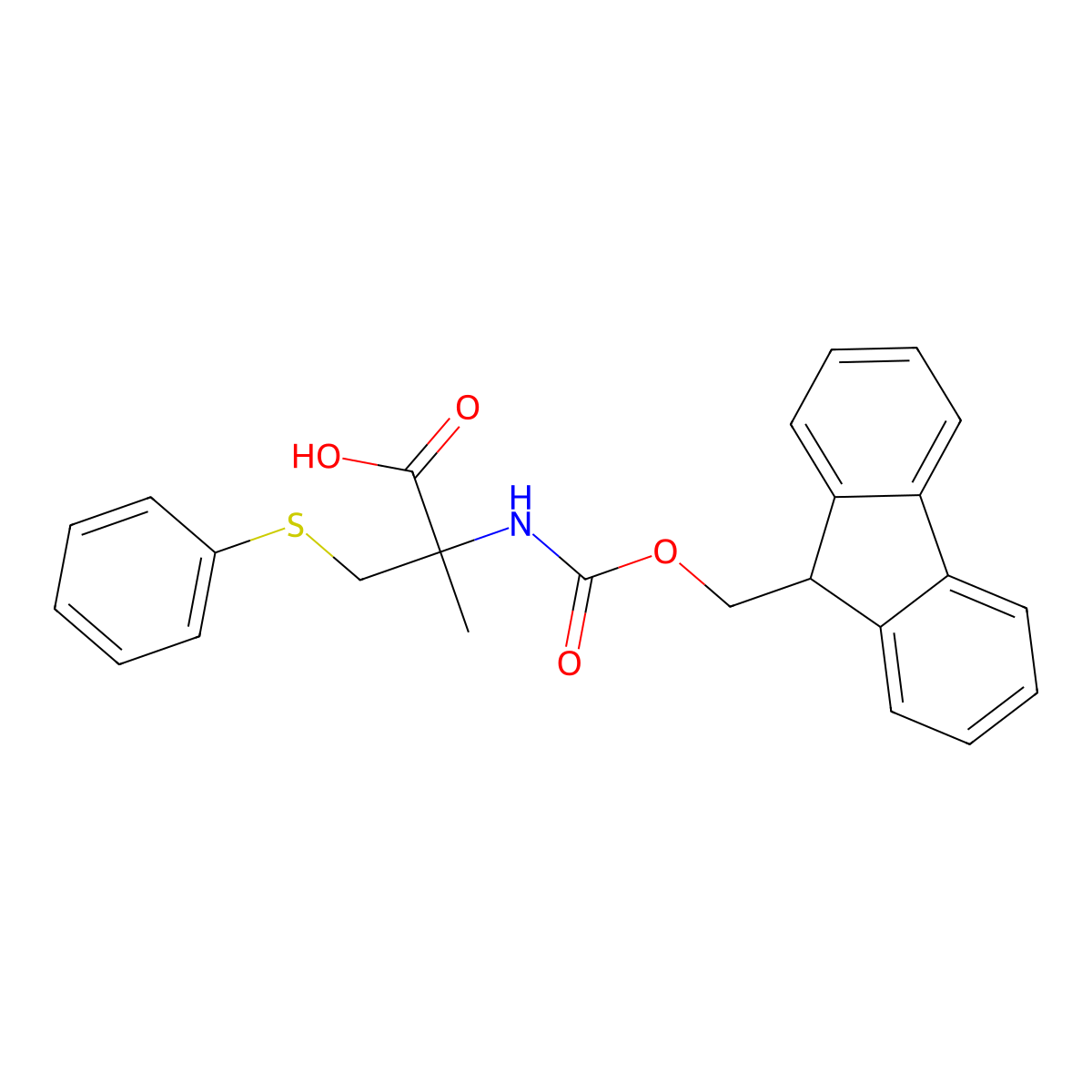 2-({[(9H-fluoren-9-yl)methoxy]carbonyl}amino)-2-methyl-3-(phenylsulfanyl)propanoic acid molecular structure, CAS 2354333-26-7