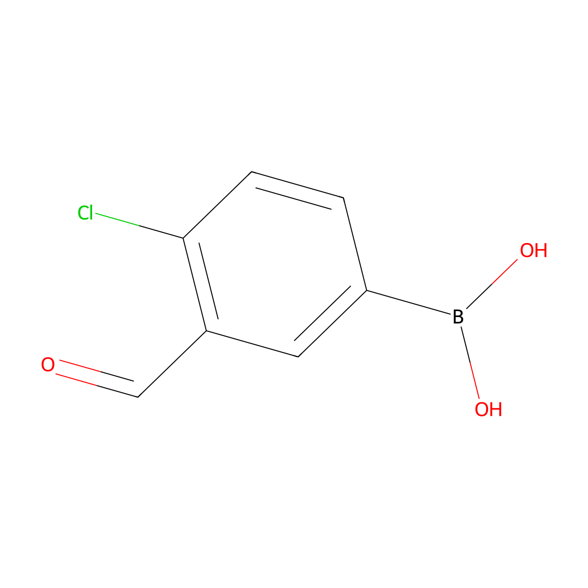 (4-Chloro-3-formylphenyl)boronic acid molecular structure, CAS 2354338-14-8