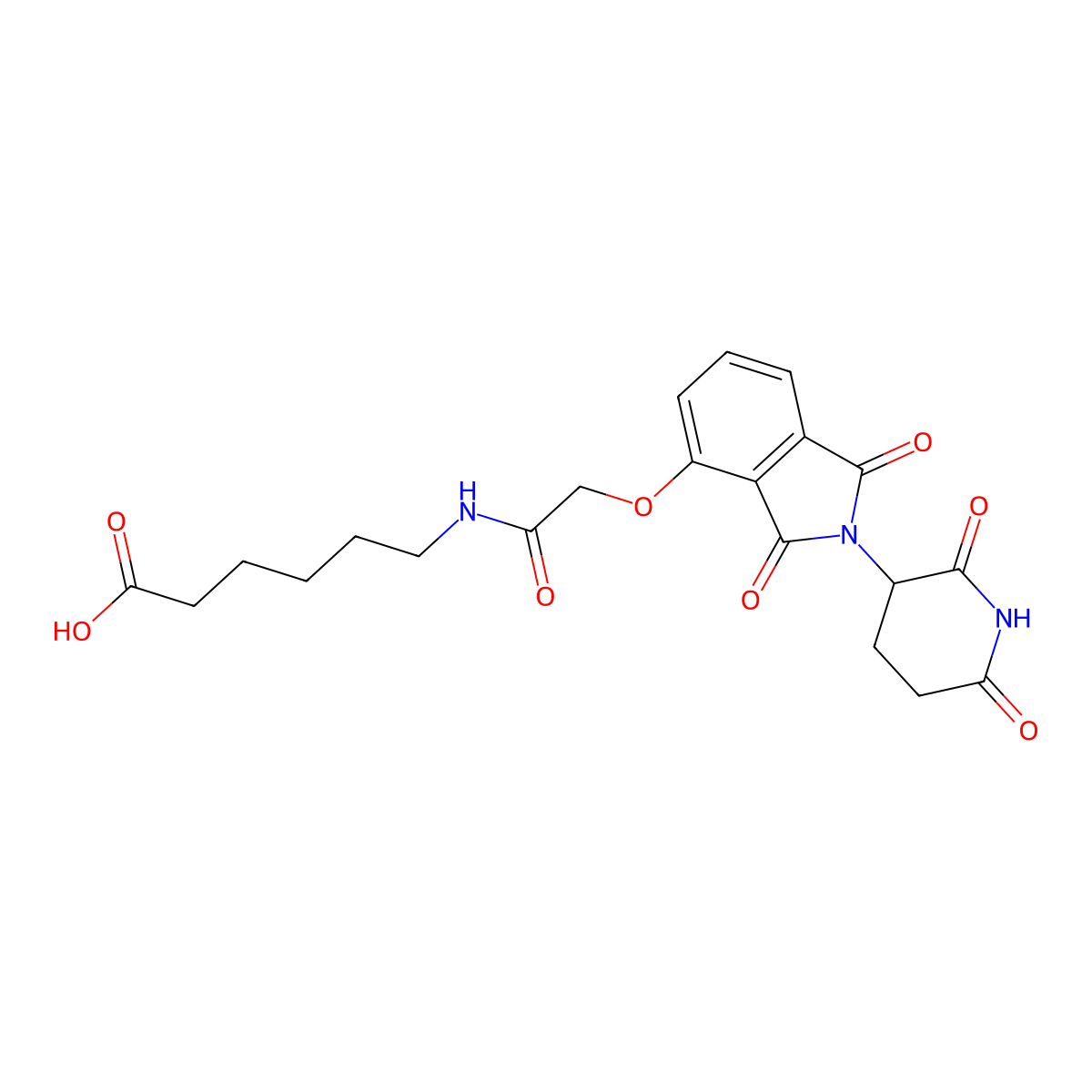 6-(2-((2-(2,6-Dioxopiperidin-3-yl)-1,3-dioxoisoindolin-4-yl)oxy)acetamido)hexanoic acid molecular structure, CAS 2354352-06-8