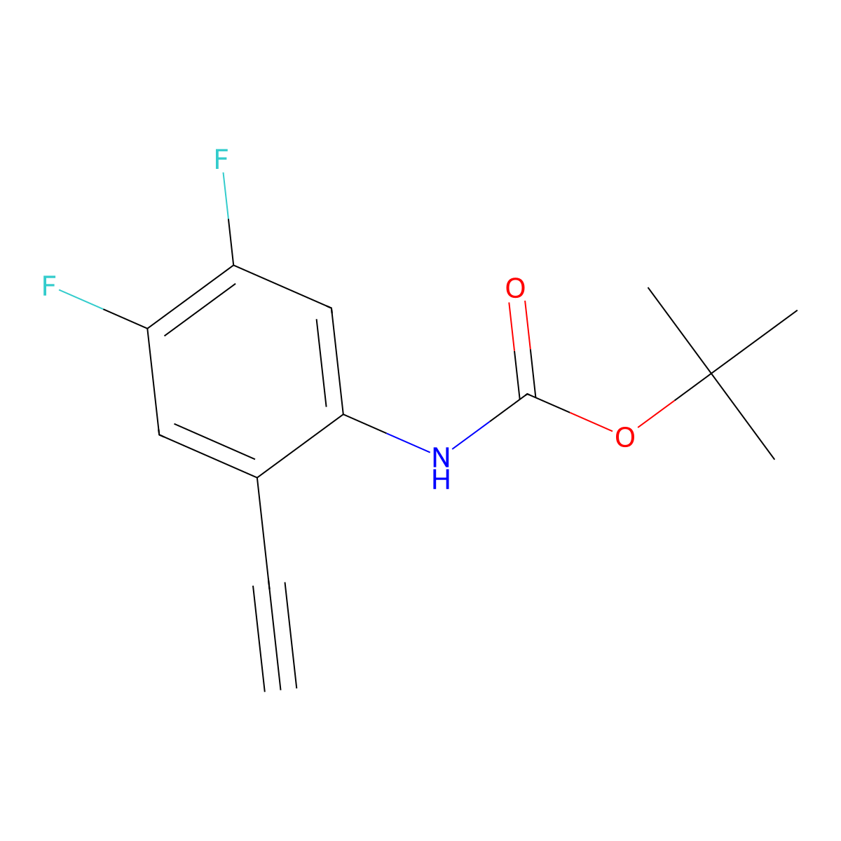 tert-butyl N-(2-ethynyl-4,5-difluorophenyl)carbamate molecular structure, CAS 2354353-80-1