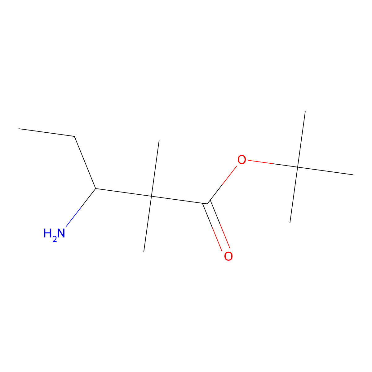 Tert-butyl 3-amino-2,2-dimethylpentanoate molecular structure, CAS 2354353-84-5