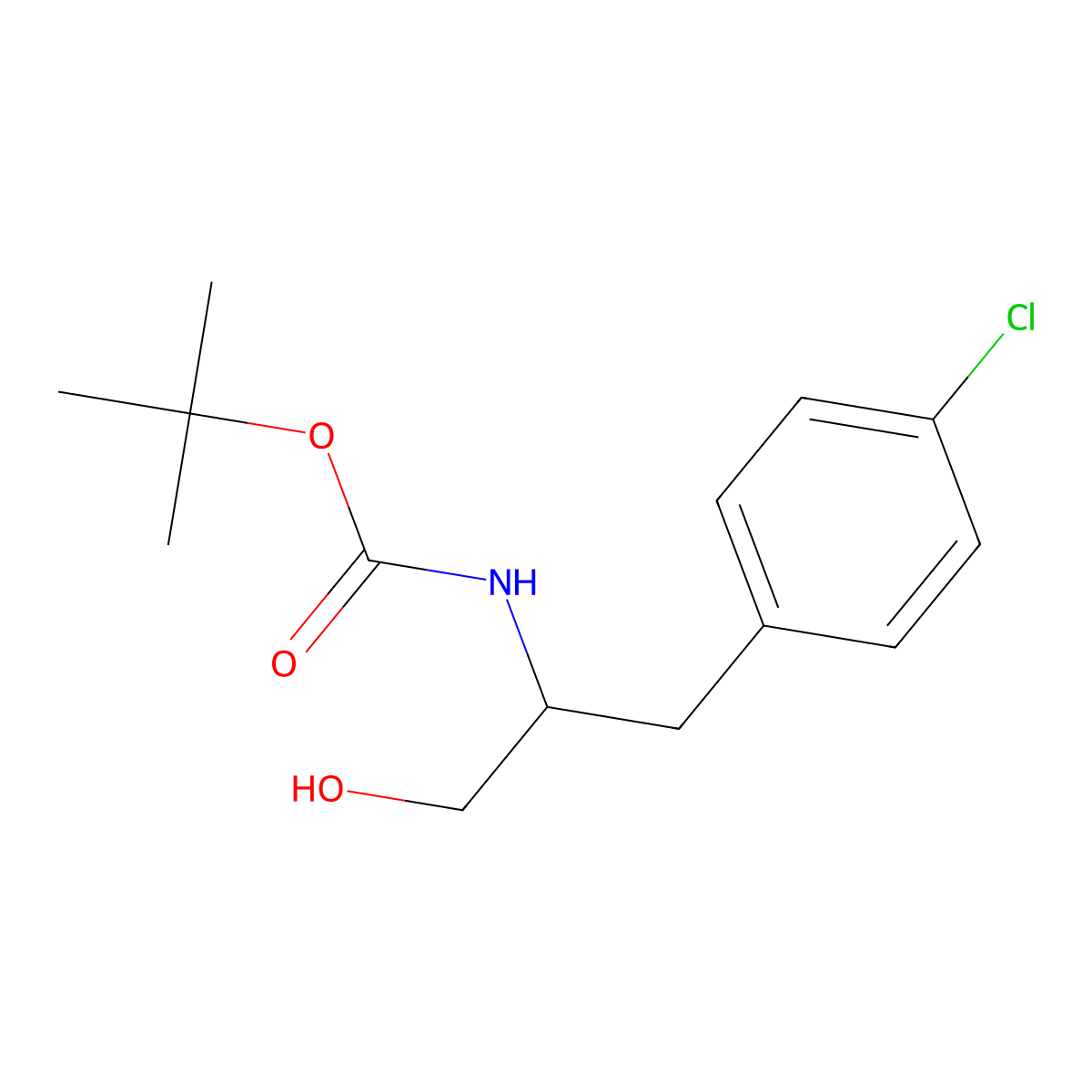 Tert-butyl 3-(4-chlorophenyl)-1-hydroxypropan-2-ylcarbamate molecular structure, CAS 235439-54-0