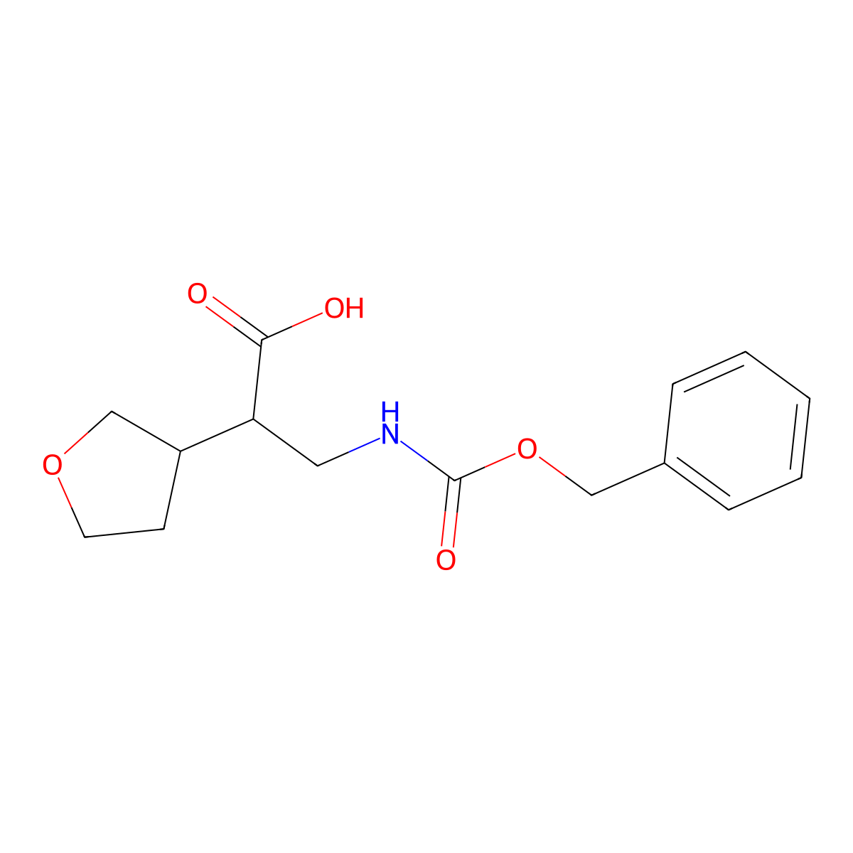 3-{[(Benzyloxy)carbonyl]amino}-2-(oxolan-3-yl)propanoic acid molecular structure, CAS 2354392-70-2