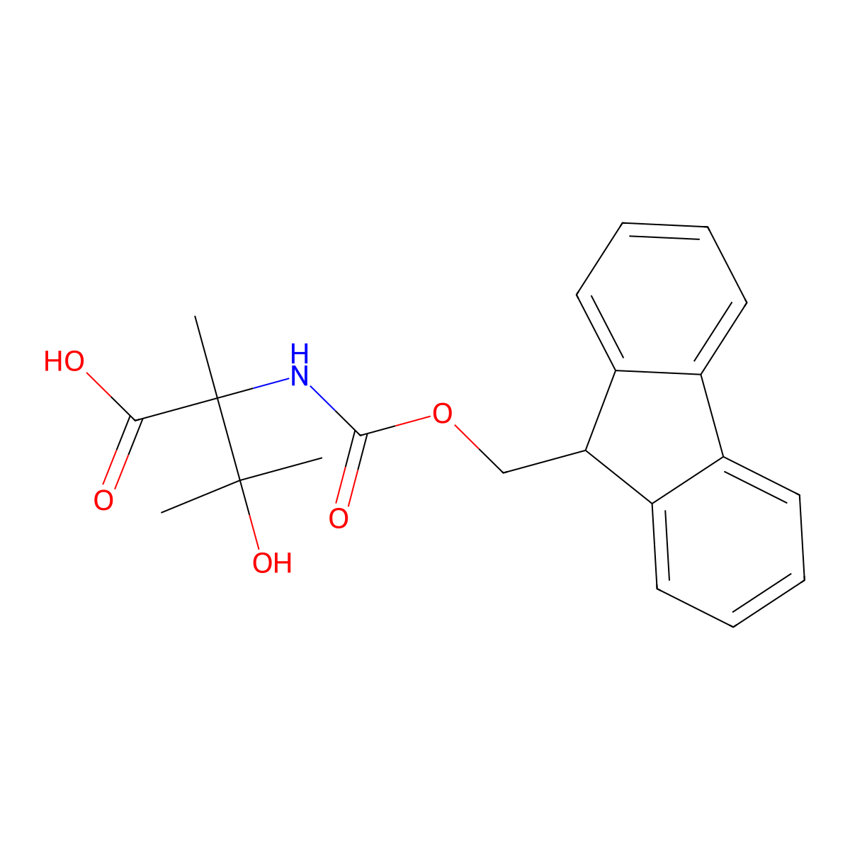 2-({[(9H-fluoren-9-yl)methoxy]carbonyl}amino)-3-hydroxy-2,3-dimethylbutanoic acid molecular structure, CAS 2354401-20-8