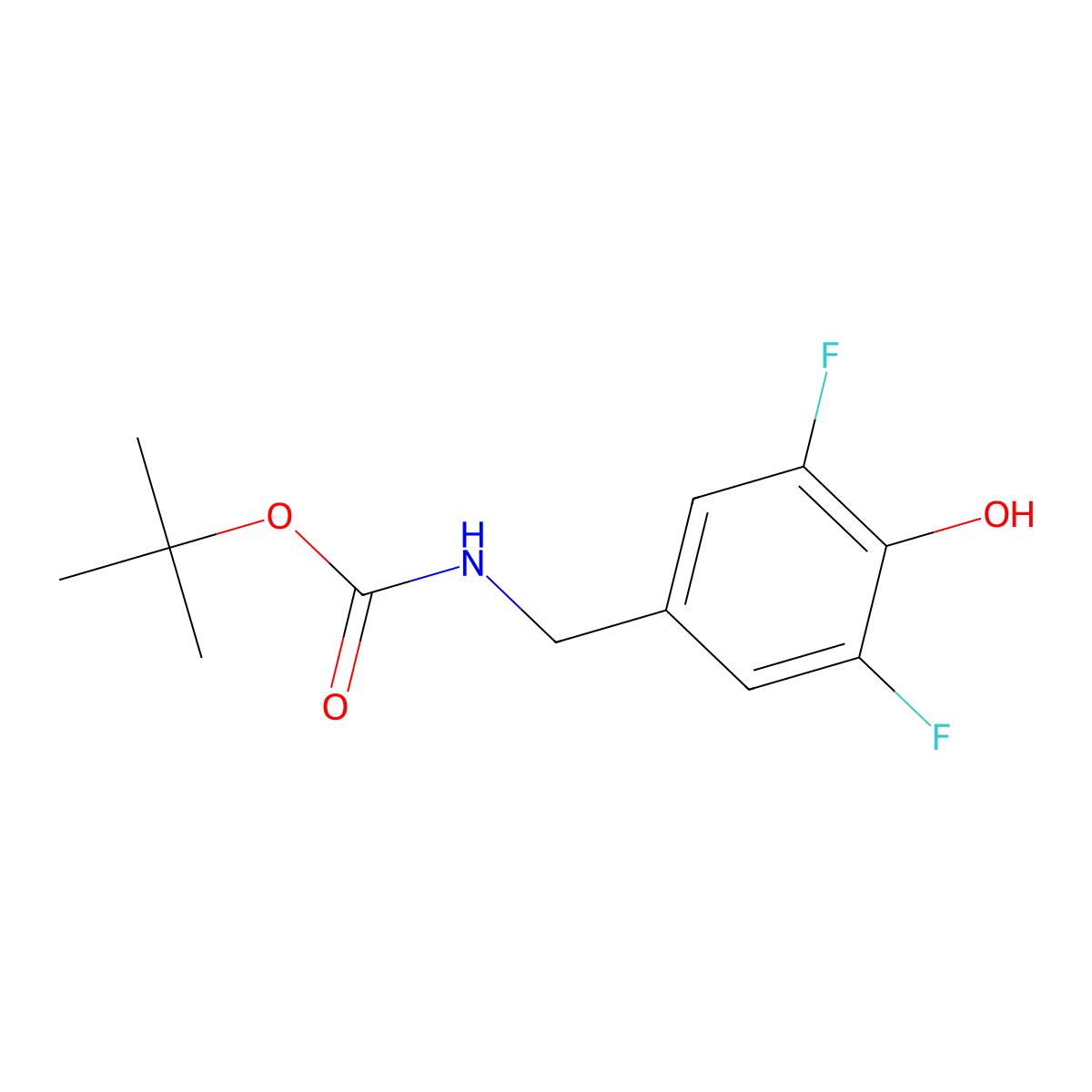 tert-butyl N-[(3,5-difluoro-4-hydroxyphenyl)methyl]carbamate molecular structure, CAS 2354413-50-4