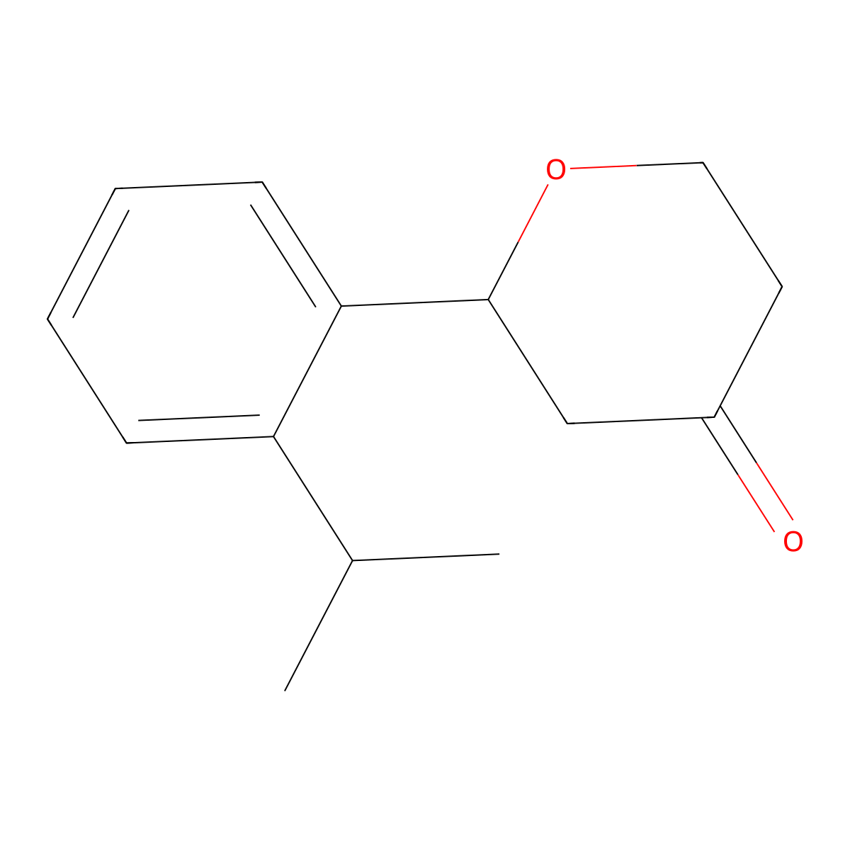 2-(2-isopropylphenyl)tetrahydro-4H-pyran-4-one molecular structure, CAS 2354417-52-8
