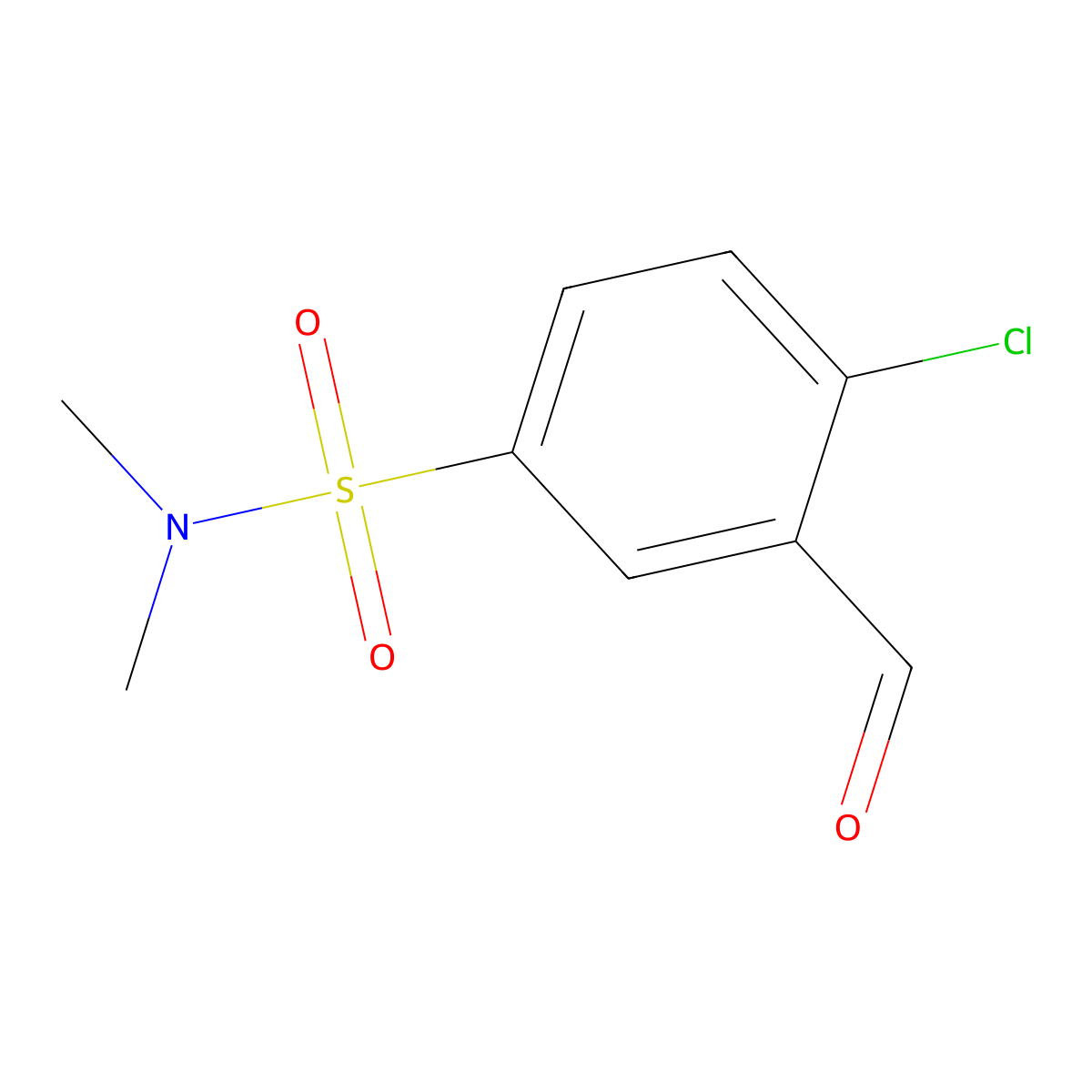 4-chloro-3-formyl-N,N-dimethylbenzene-1-sulfonamide molecular structure, CAS 2354435-66-6