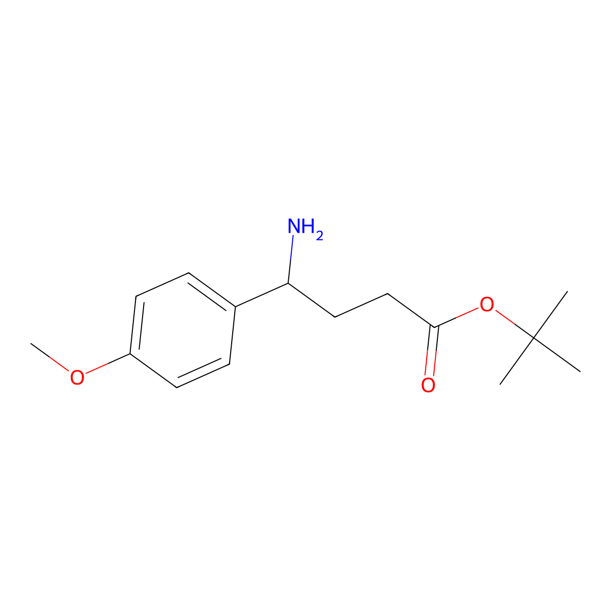 Tert-butyl 4-amino-4-(4-methoxyphenyl)butanoate molecular structure, CAS 2354460-84-5