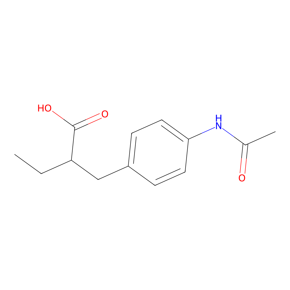 2-[(4-Acetamidophenyl)methyl]butanoic acid molecular structure, CAS 2354466-43-4