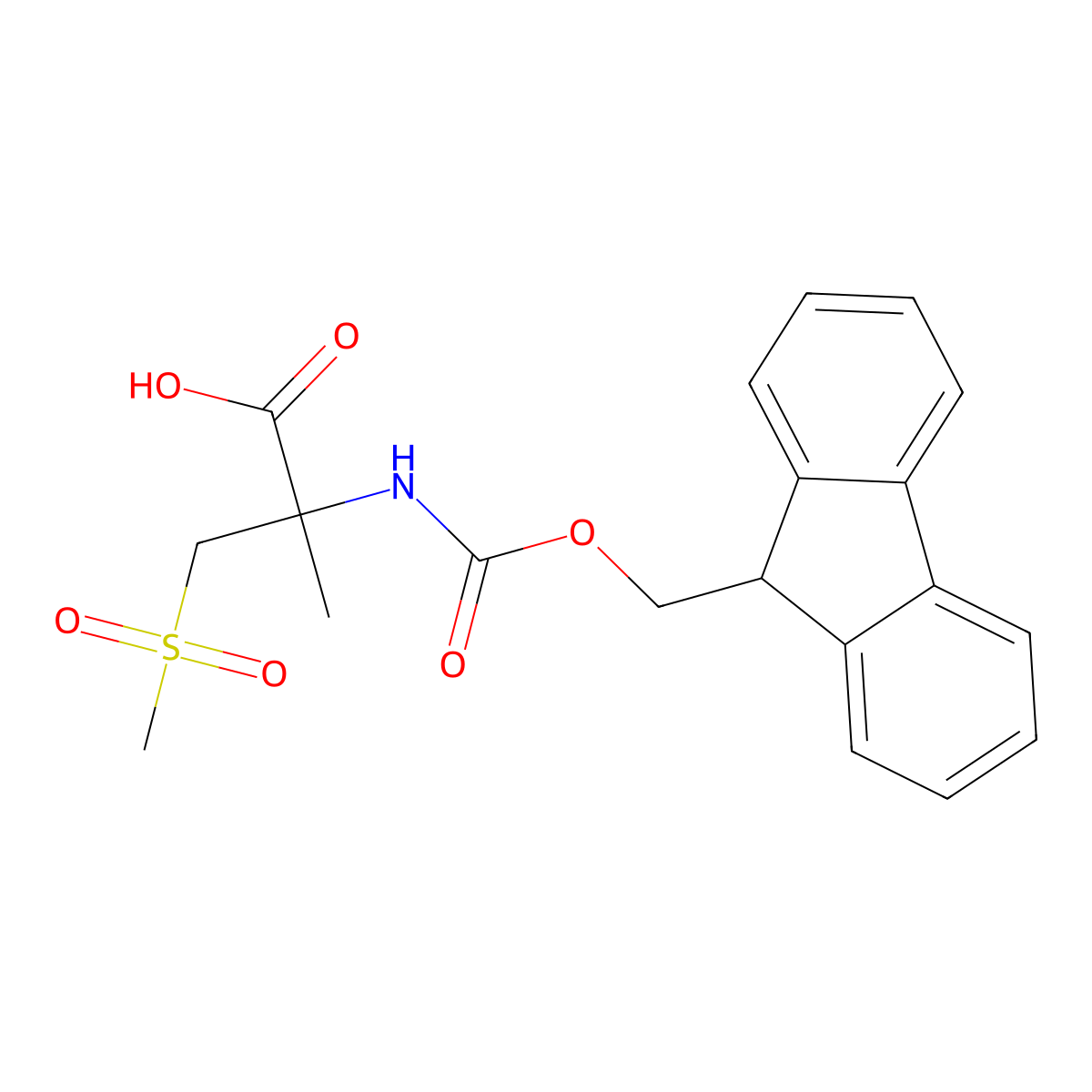 2-({[(9H-fluoren-9-yl)methoxy]carbonyl}amino)-3-methanesulfonyl-2-methylpropanoic acid molecular structure, CAS 2354469-21-7