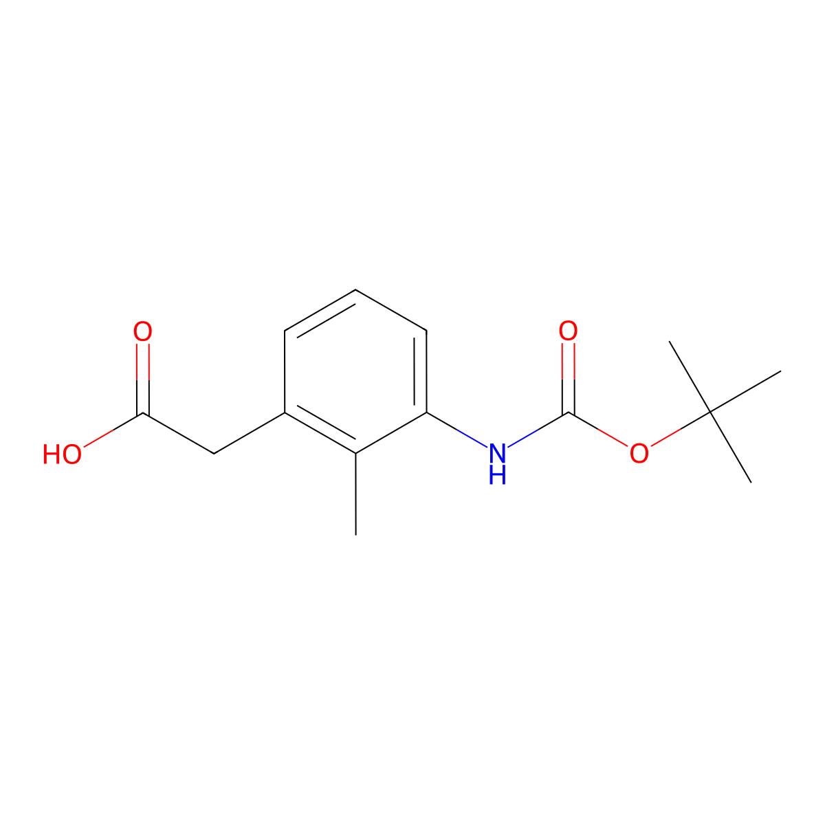 2-(3-{[(Tert-butoxy)carbonyl]amino}-2-methylphenyl)acetic acid molecular structure, CAS 2354476-17-6