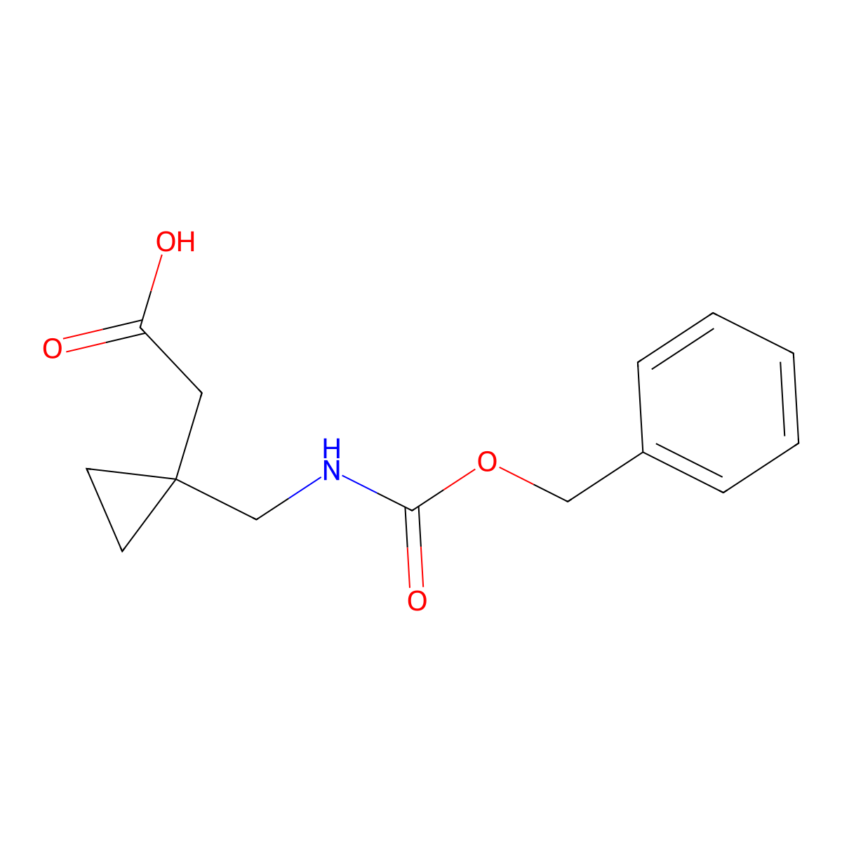 2-[1-({[(Benzyloxy)carbonyl]amino}methyl)cyclopropyl]acetic acid molecular structure, CAS 2354496-26-5