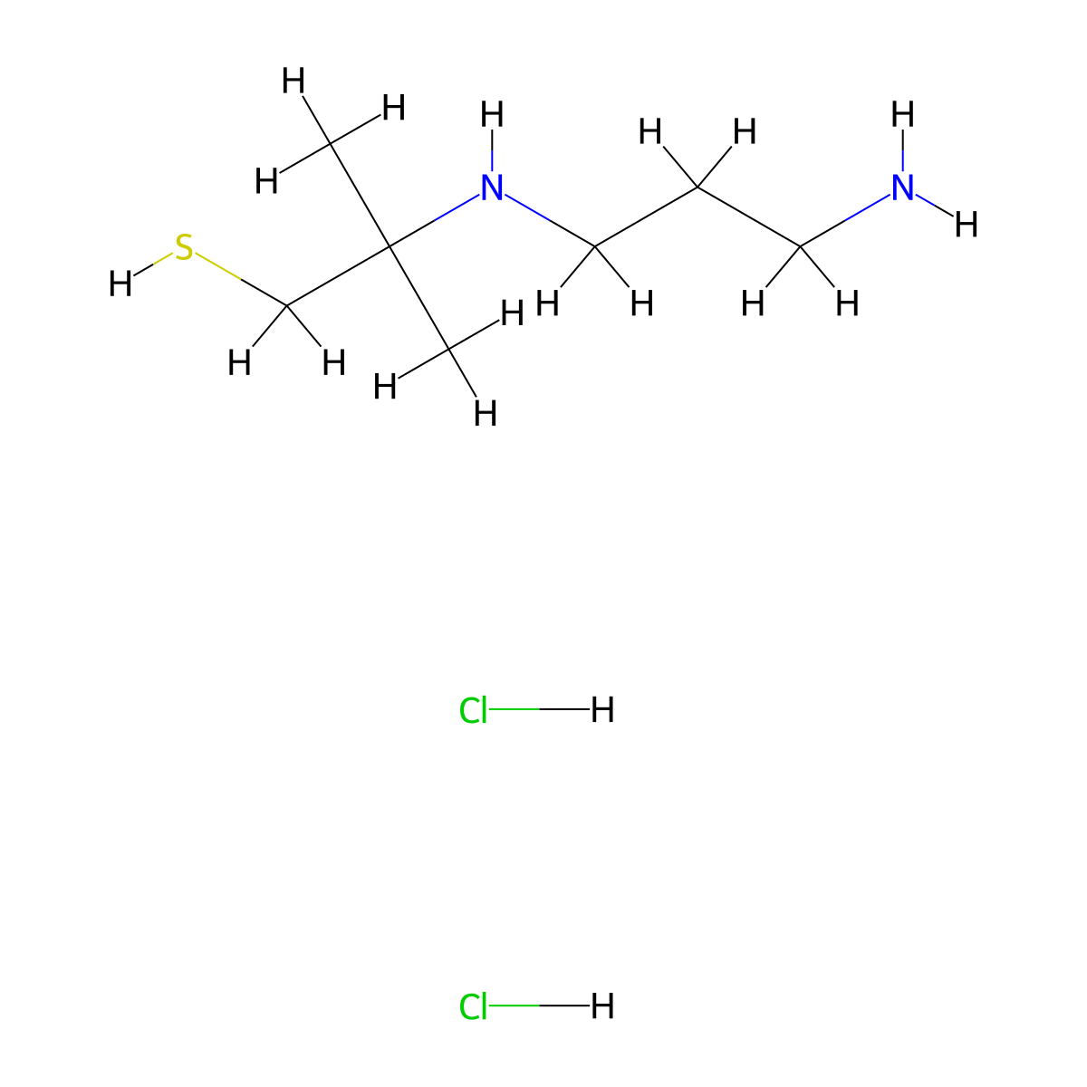 Propanethiol, 2-((3-aminopropyl)amino)-2-methyl-, dihydrochloride molecular structure, CAS 23545-69-9