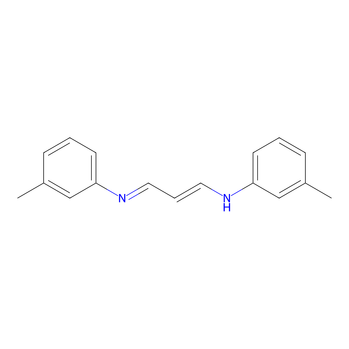 Benzenamine, 3-methyl-N-[3-[(3-methylphenyl)amino]-2-propen-1-ylidene]- molecular structure, CAS 23545-77-9